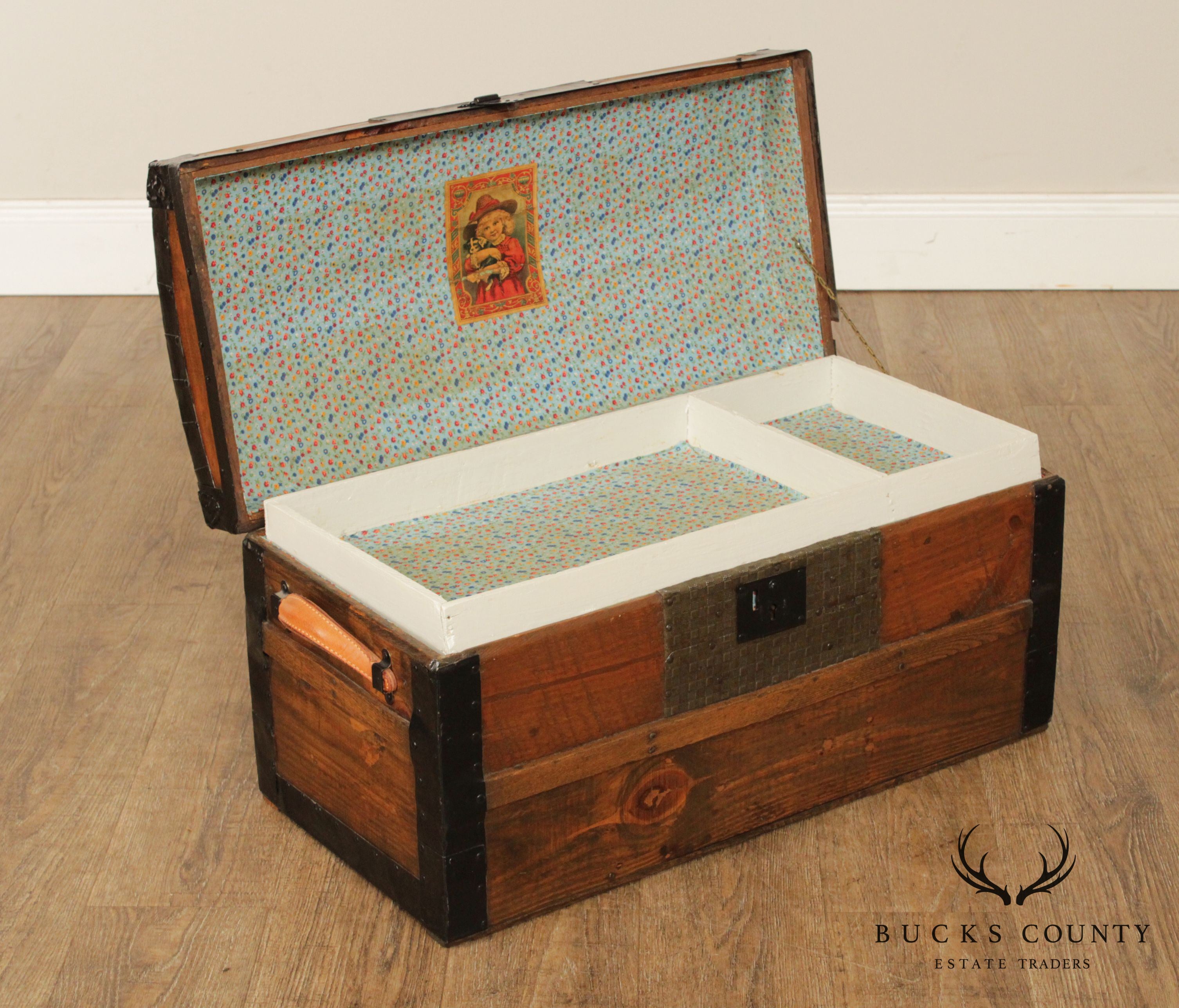 Antique Restored Steamer Travel Trunk