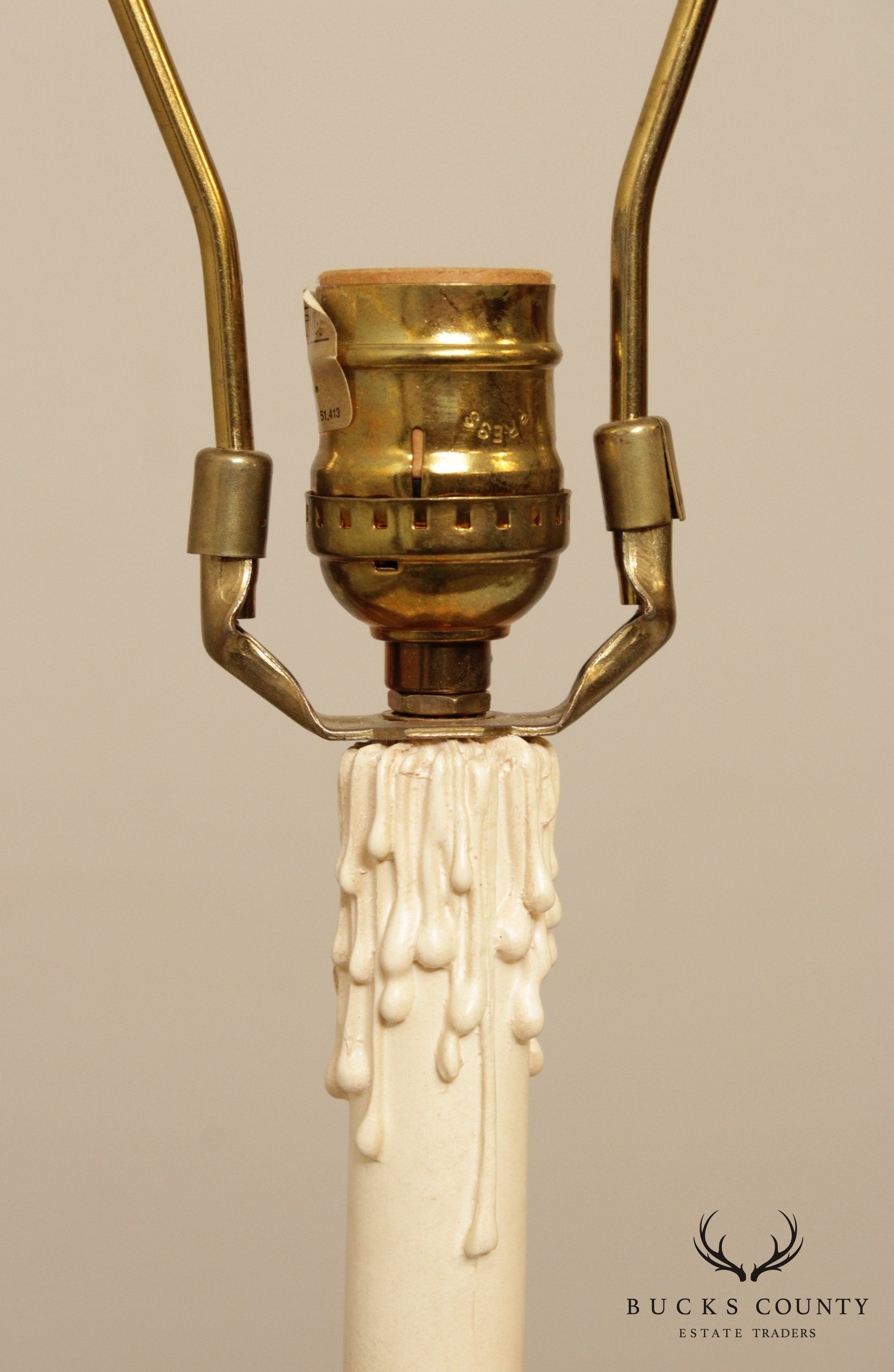 Rococo Style Pair Silvered Brass Candlestick Table Lamps