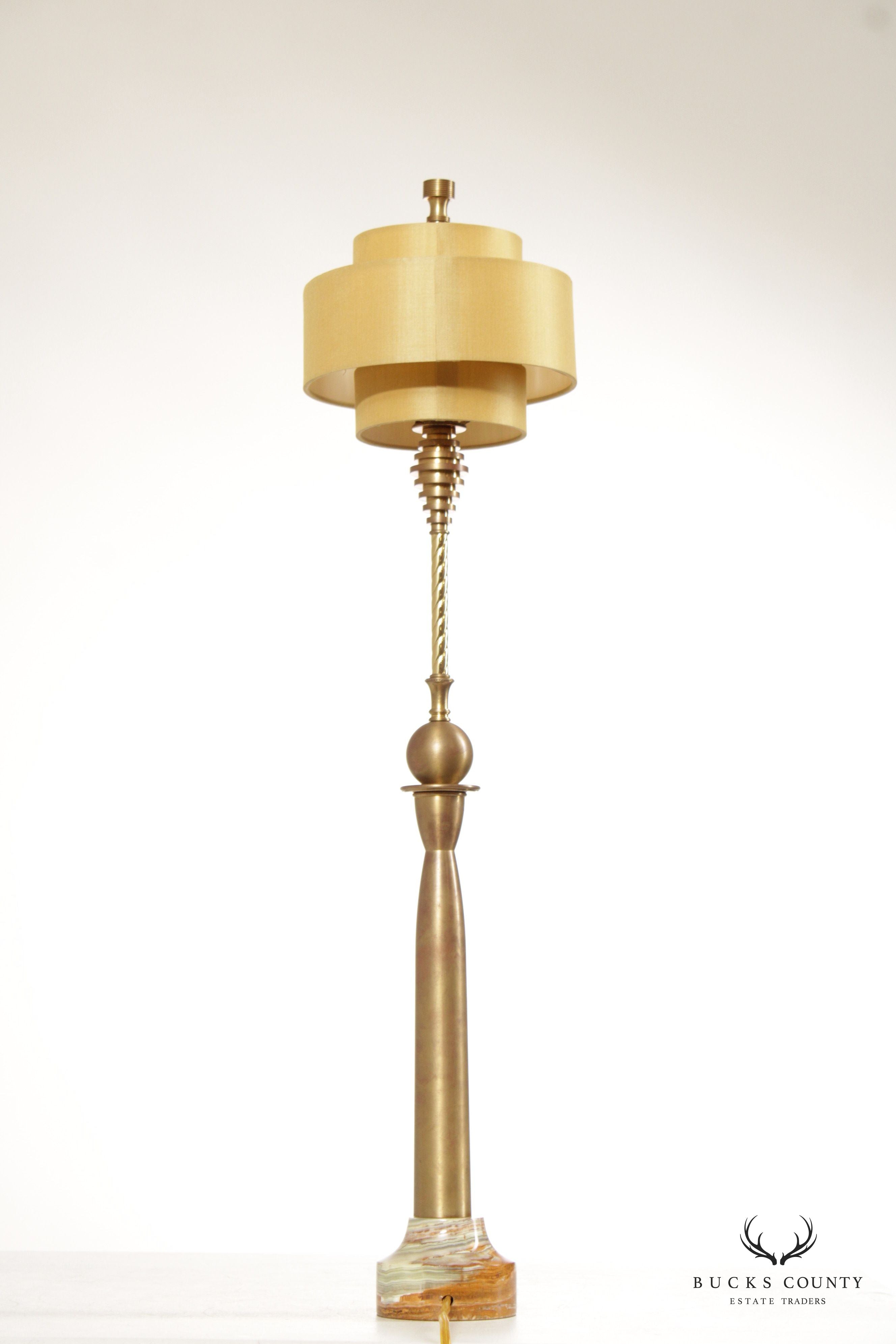 Chelsea House Modern Style Brass And Onyx Table Lamp
