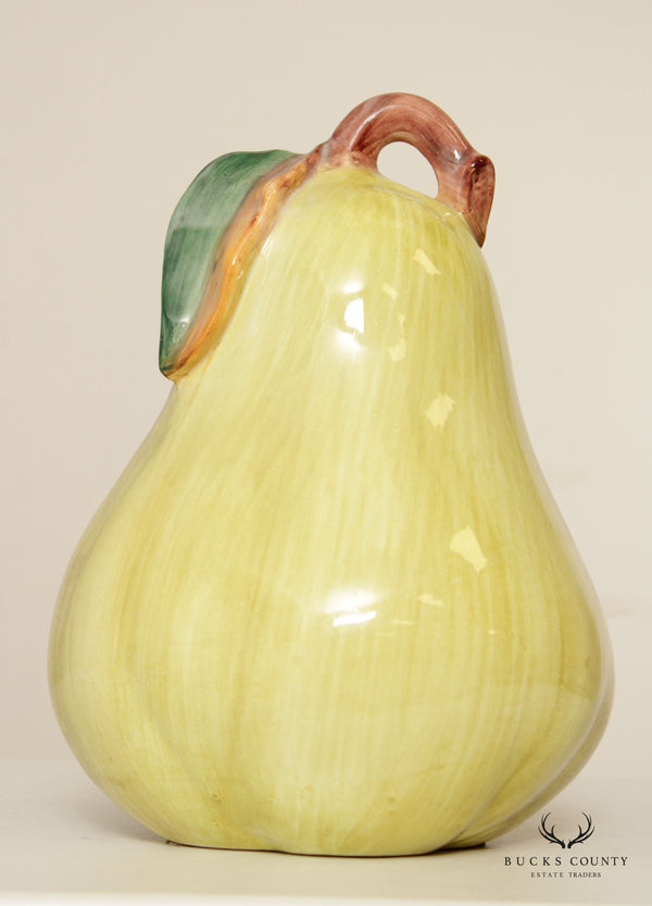 Vintage Italain Glazed Ceramic Decorative Pear