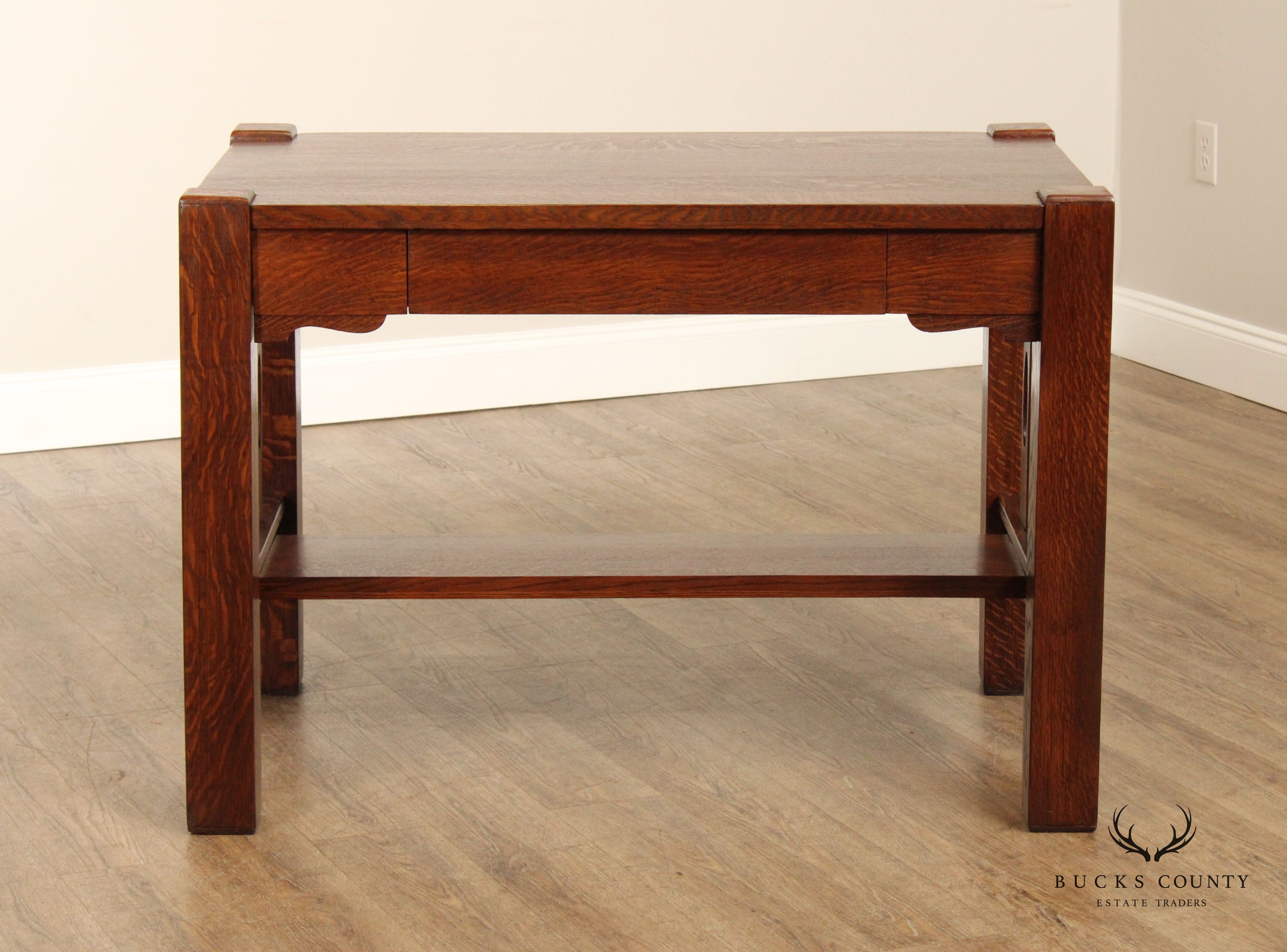 Antique Mission Oak Library Table or Writing Desk
