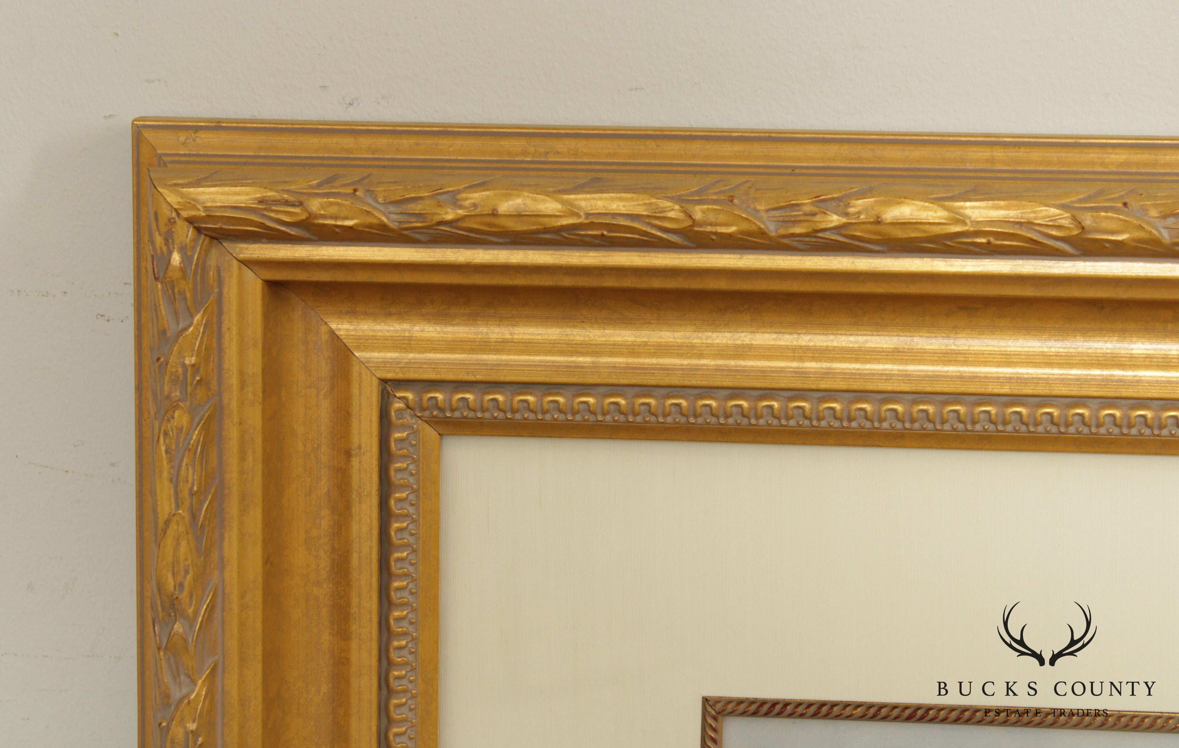 Michael Longo 'Across the Canal' Large Gilt Frame Impressionist Fine Art Print