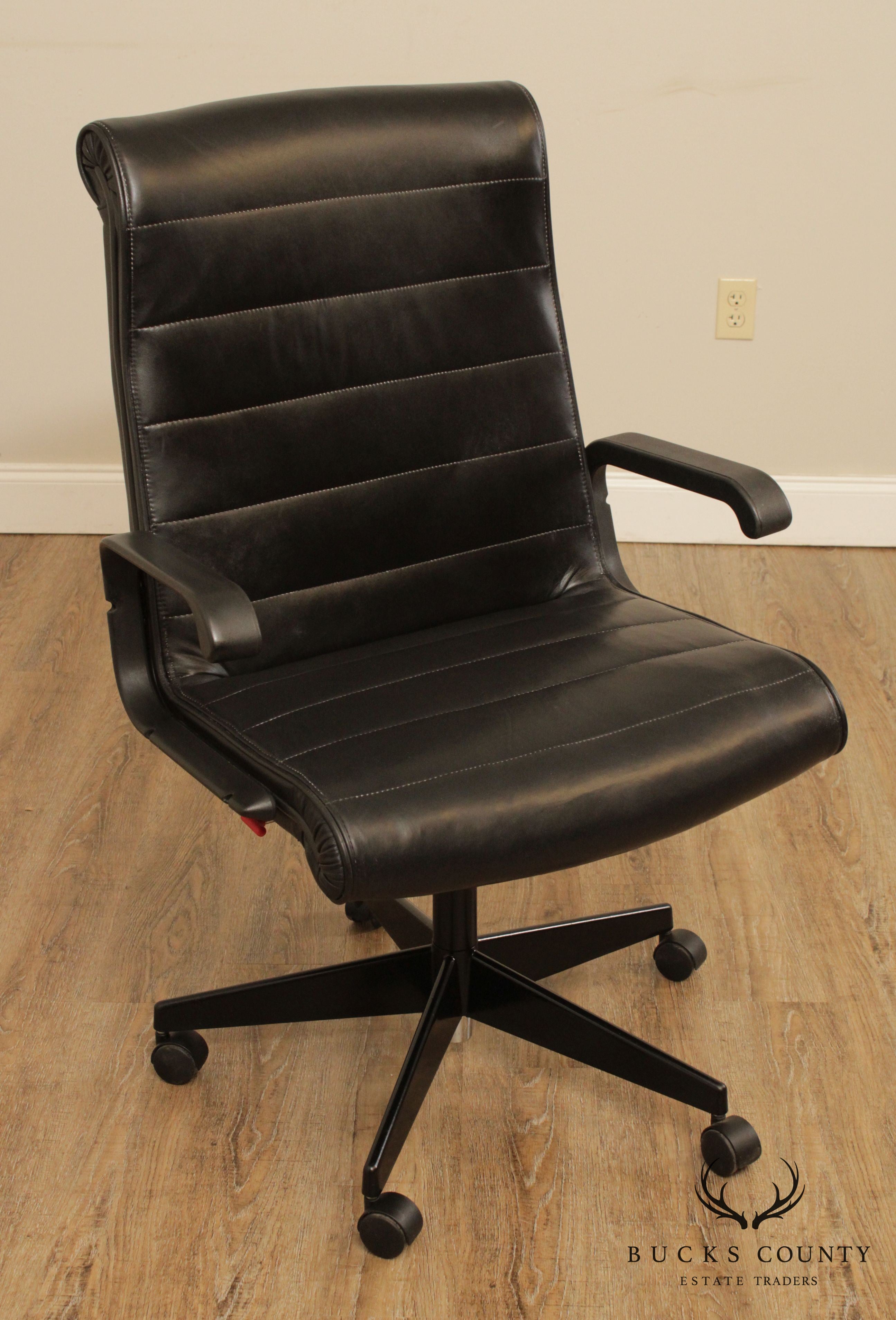 Quality Modern Black Leather Desk Chair
