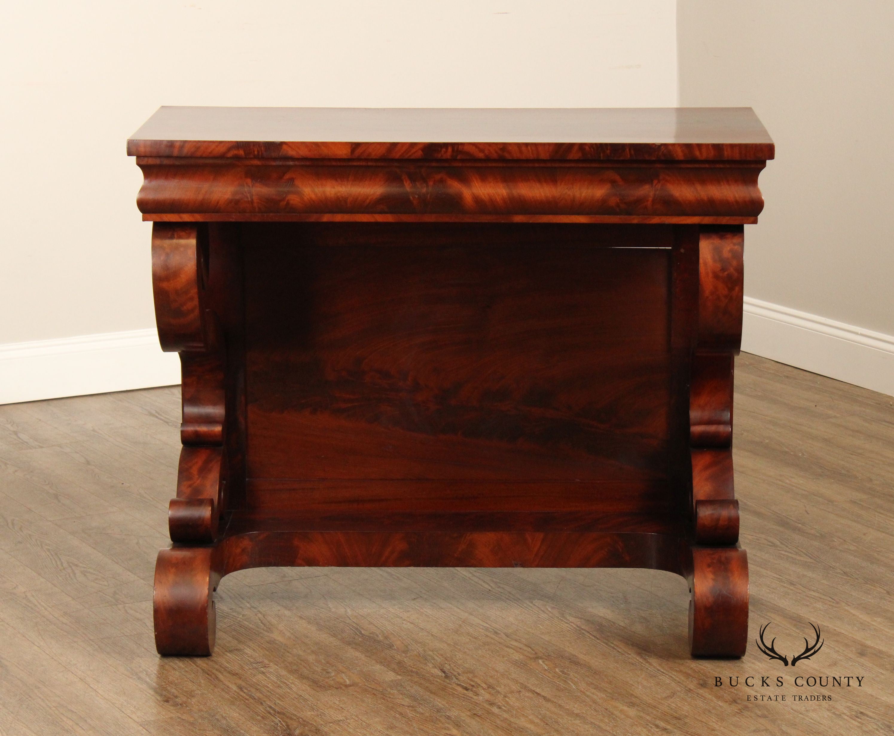 Antique American Empire Mahogany Console Table