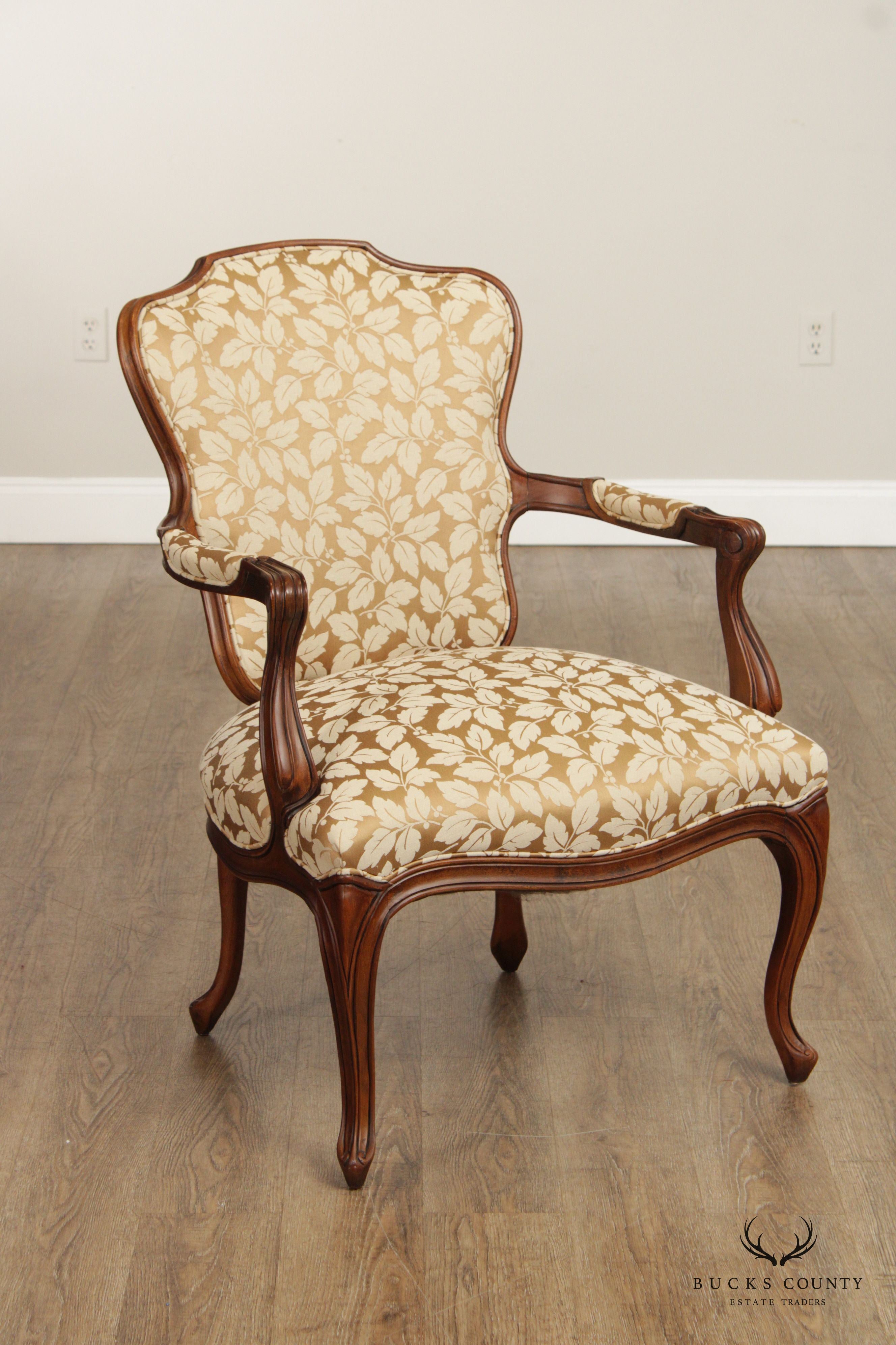 Hickory Chair French Louis XV Style Pair of Fauteuil Armchairs