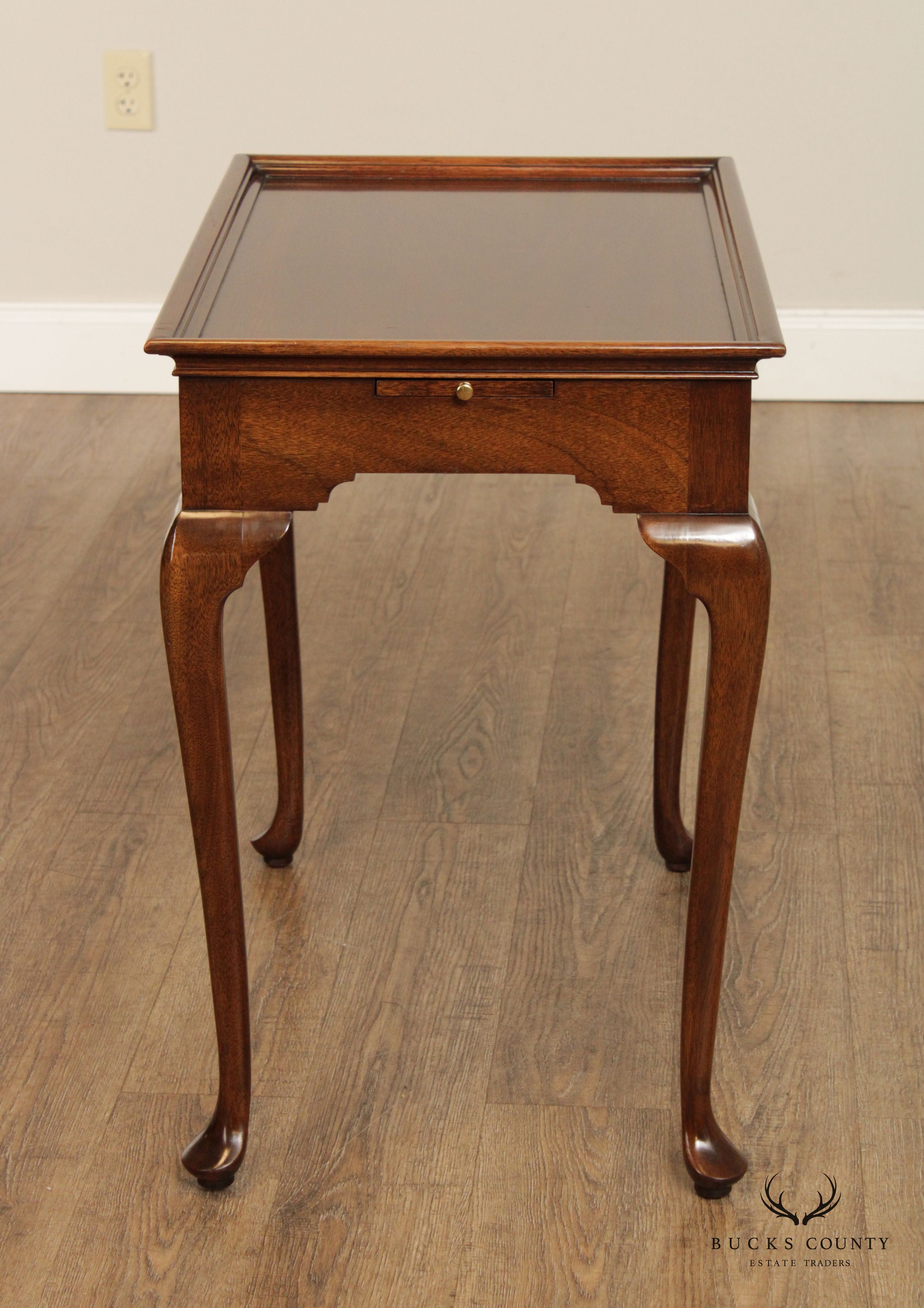 Kindel Queen Anne Style Mahogany Tea Table