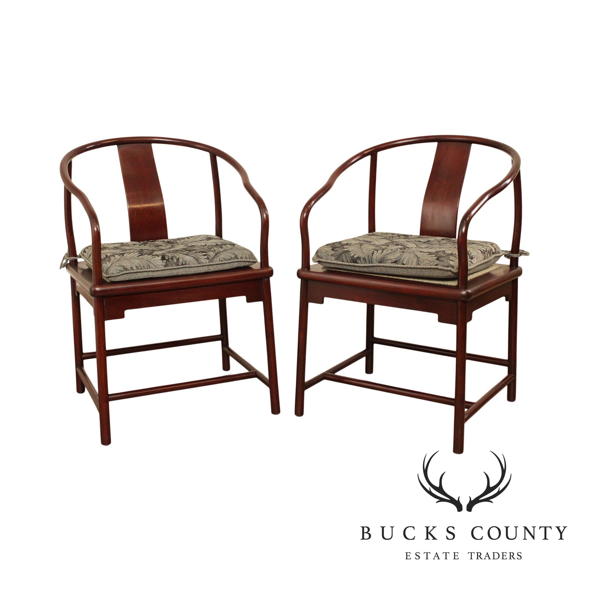 Nienkámper Vintage Pair Asian Hardwood Armchairs