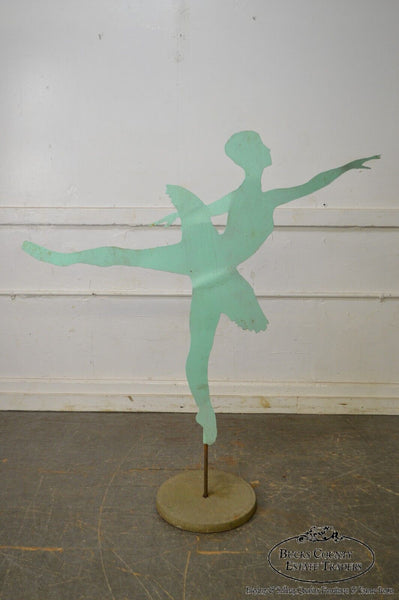 Midcentury Modern Vintage Brass Ballet Dancer Sculpture, Onyx Base