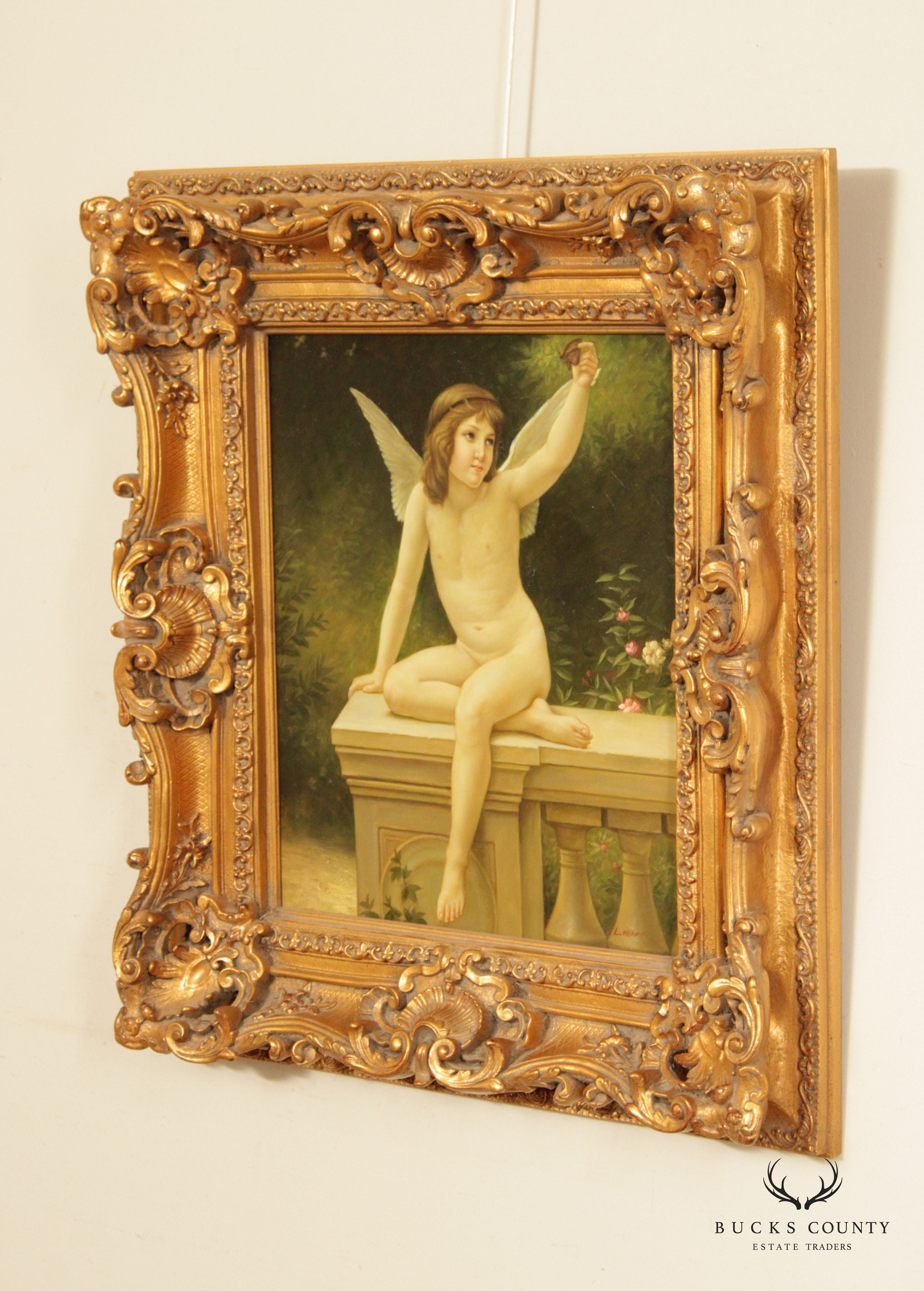 Classical Style 'Cupid' Oil Painting, After William Adolphe Bouguereau