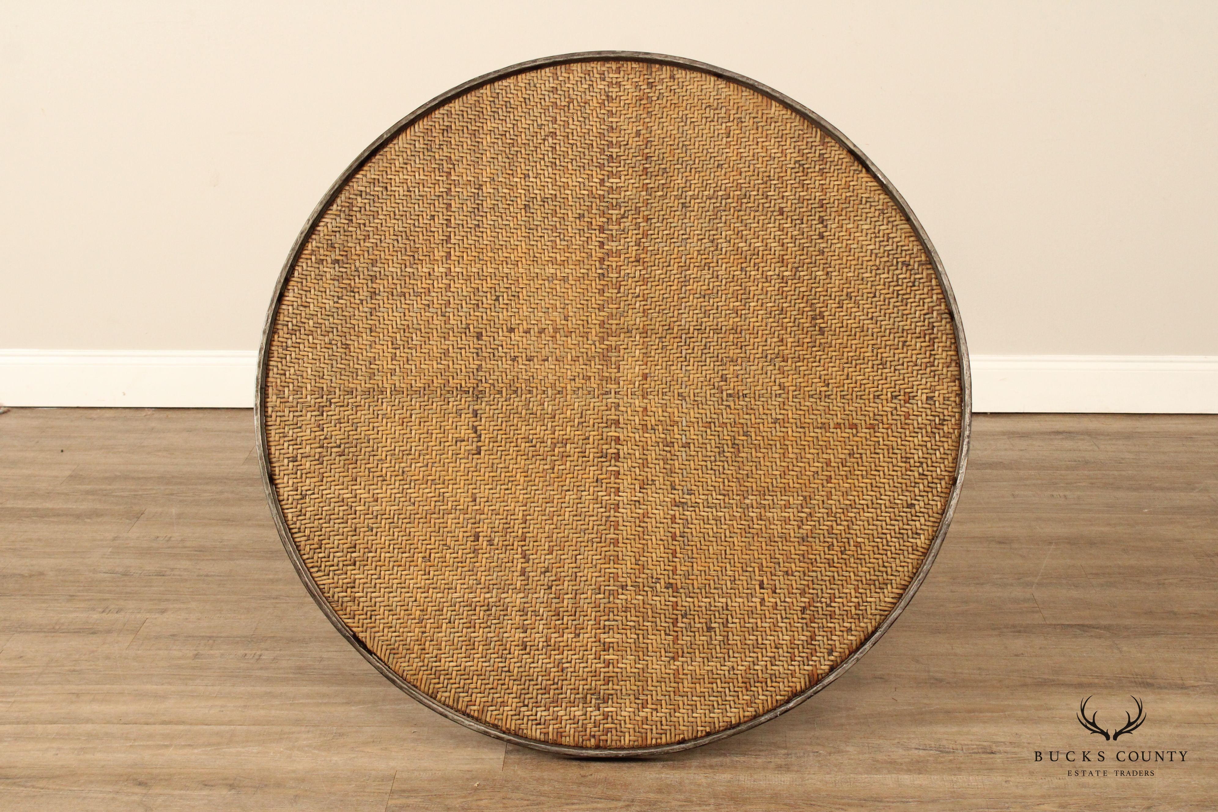 Biedermeier Style Forged Iron Base Round Dining Table