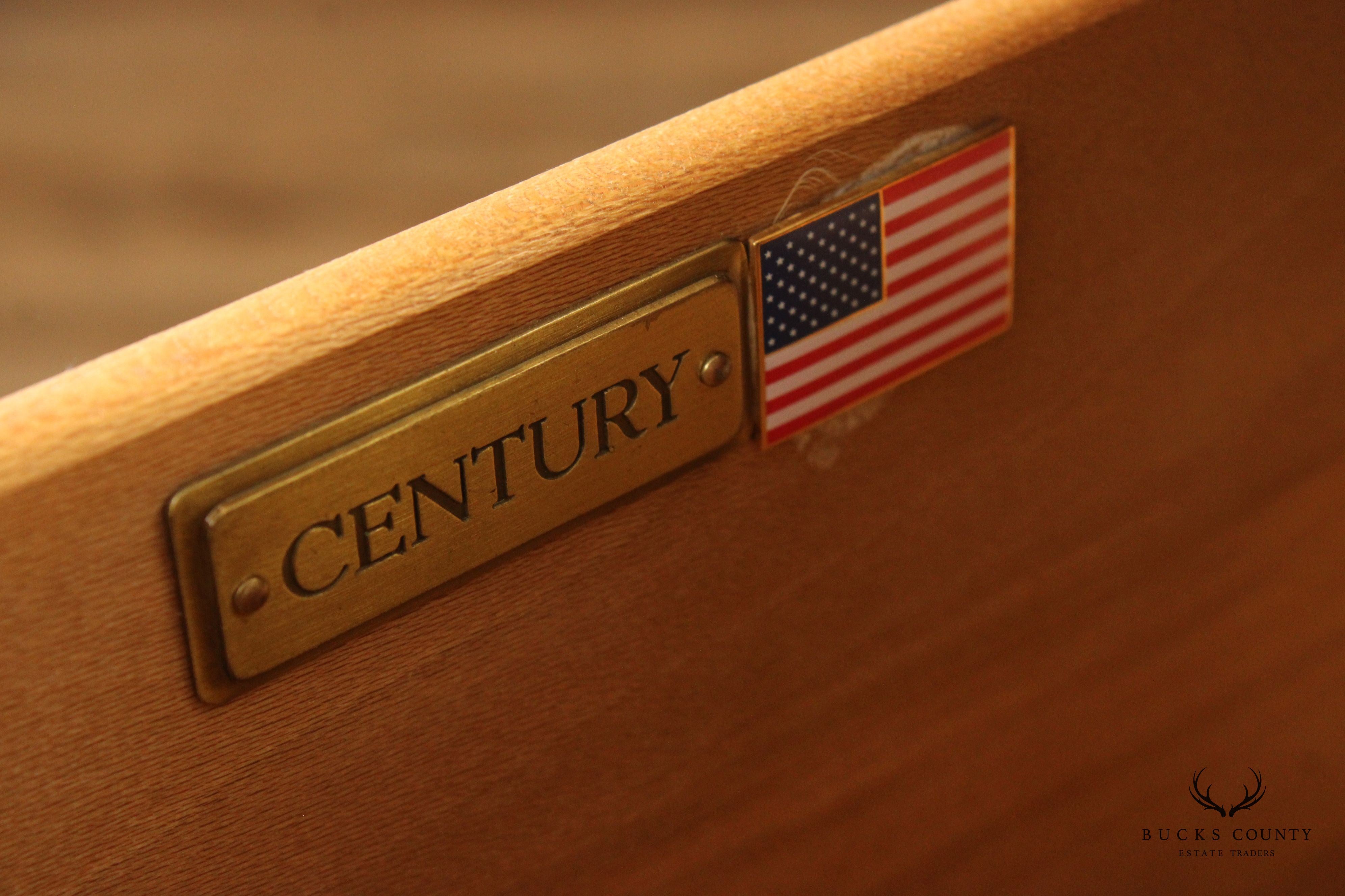 Century Omni Collection Contemporary Pair of Bow Front Ebonized Chests