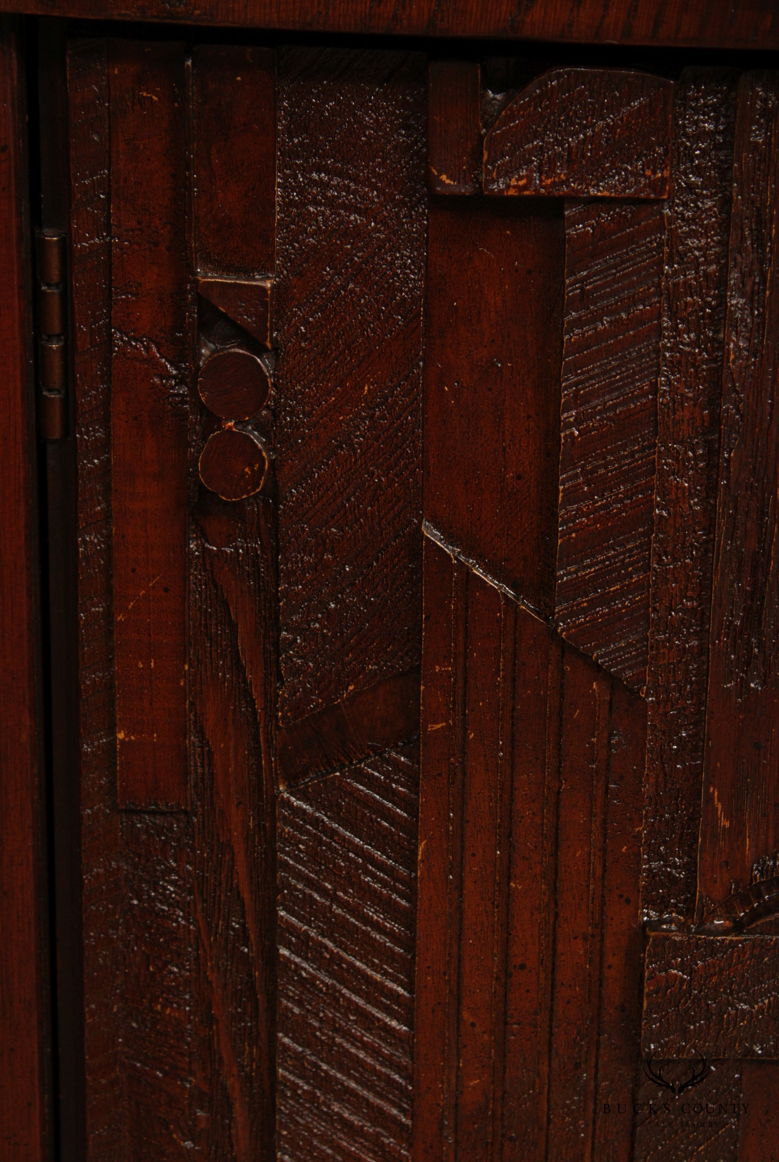 Lane Mid Century Brutalist Pair Pueblo Cabinet  Nightstands