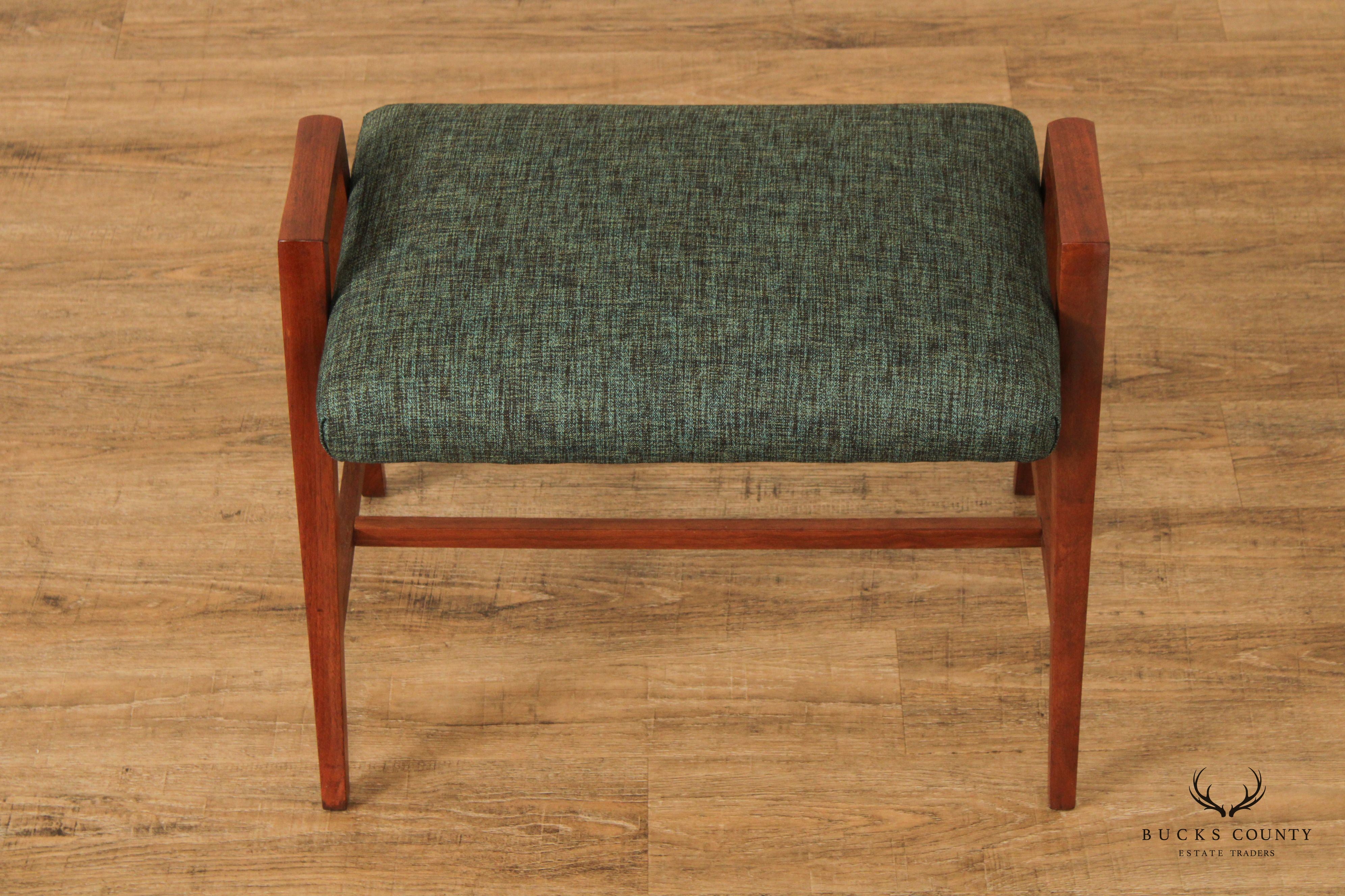Killeen Mid Century Modern Walnut Vanity Bench