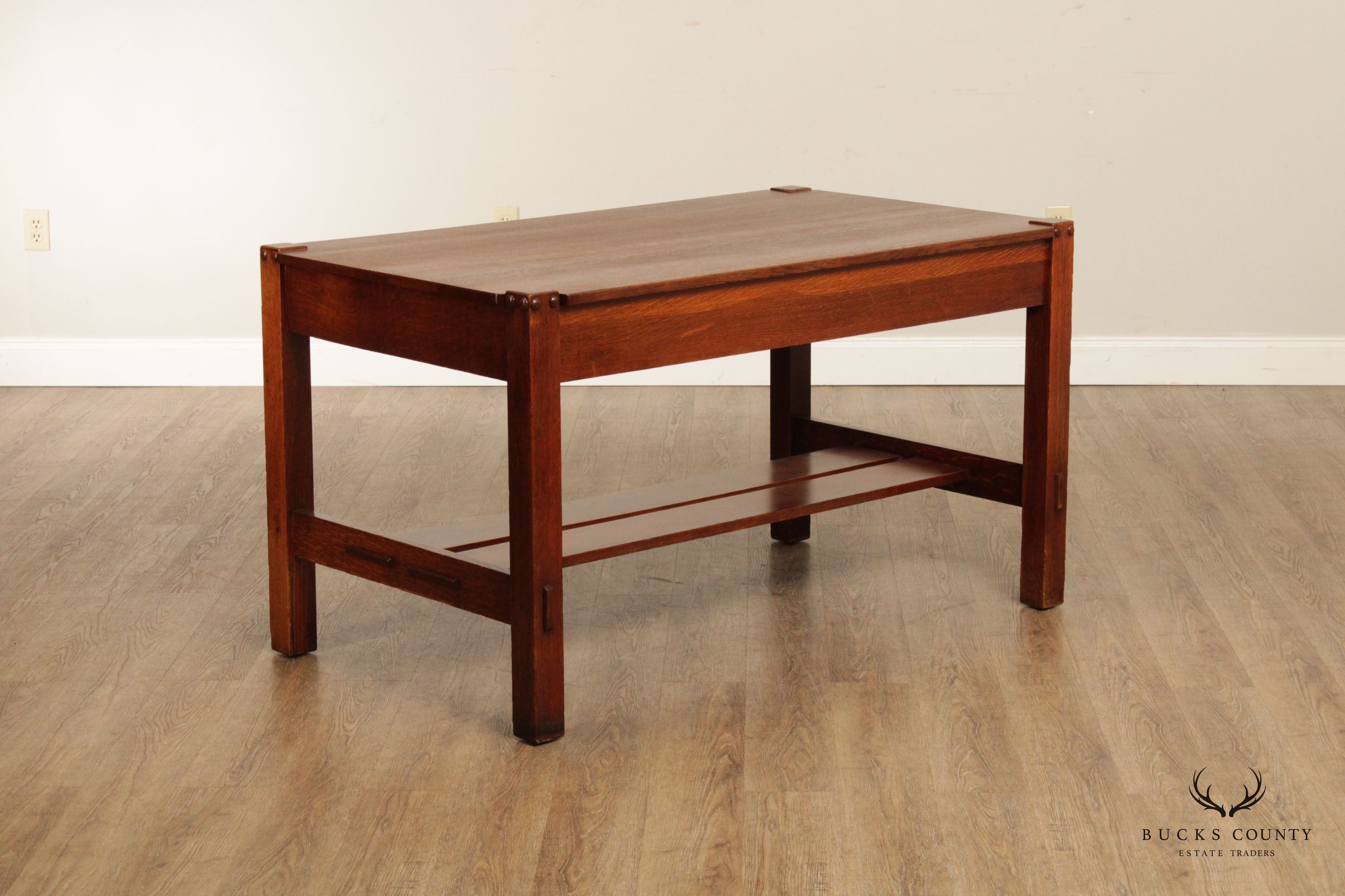 Stickley Brothers Quaint Furniture Mission Oak Library Table Desk