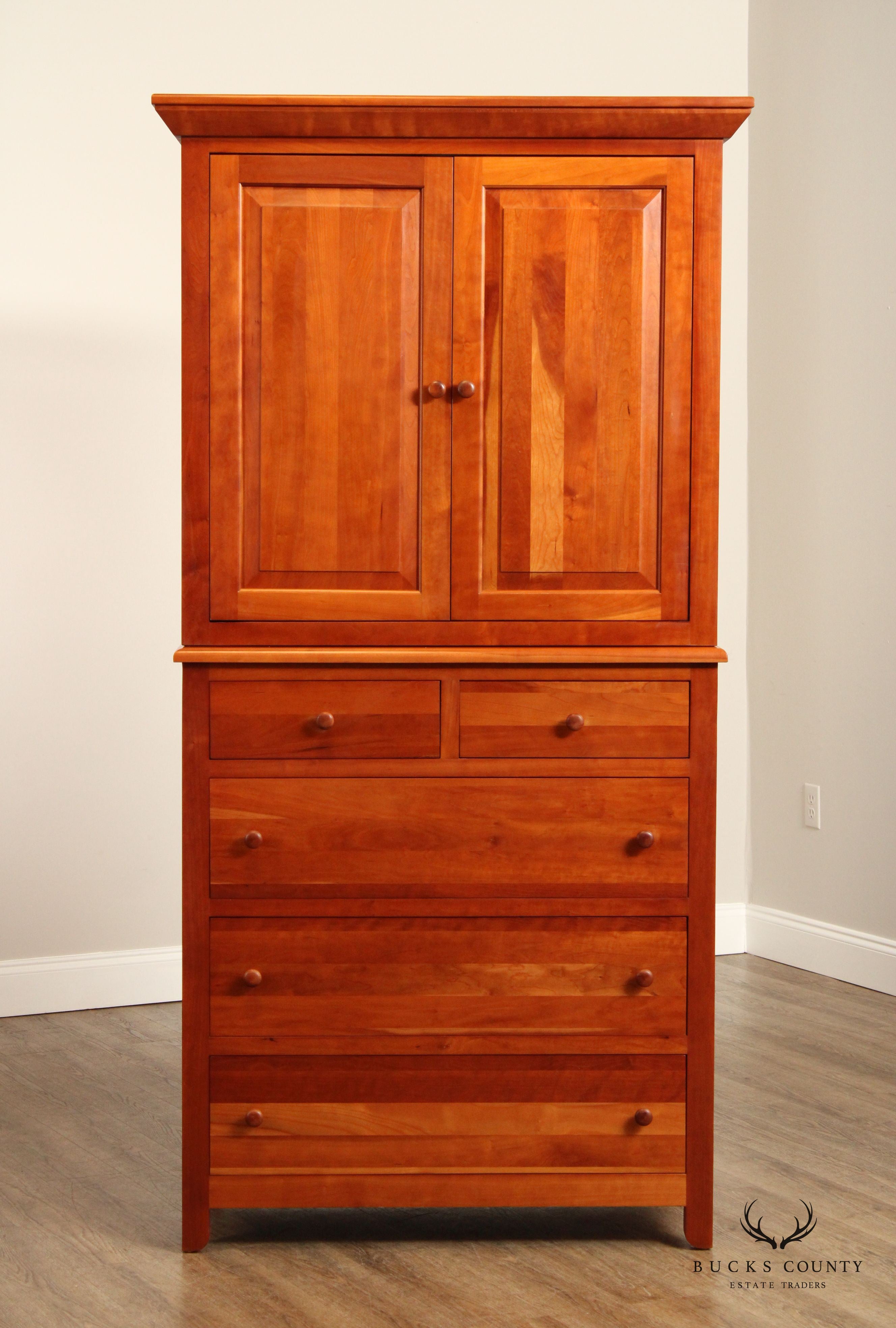 Stuart David Solid Cherry Bedroom Armoire Cabinet