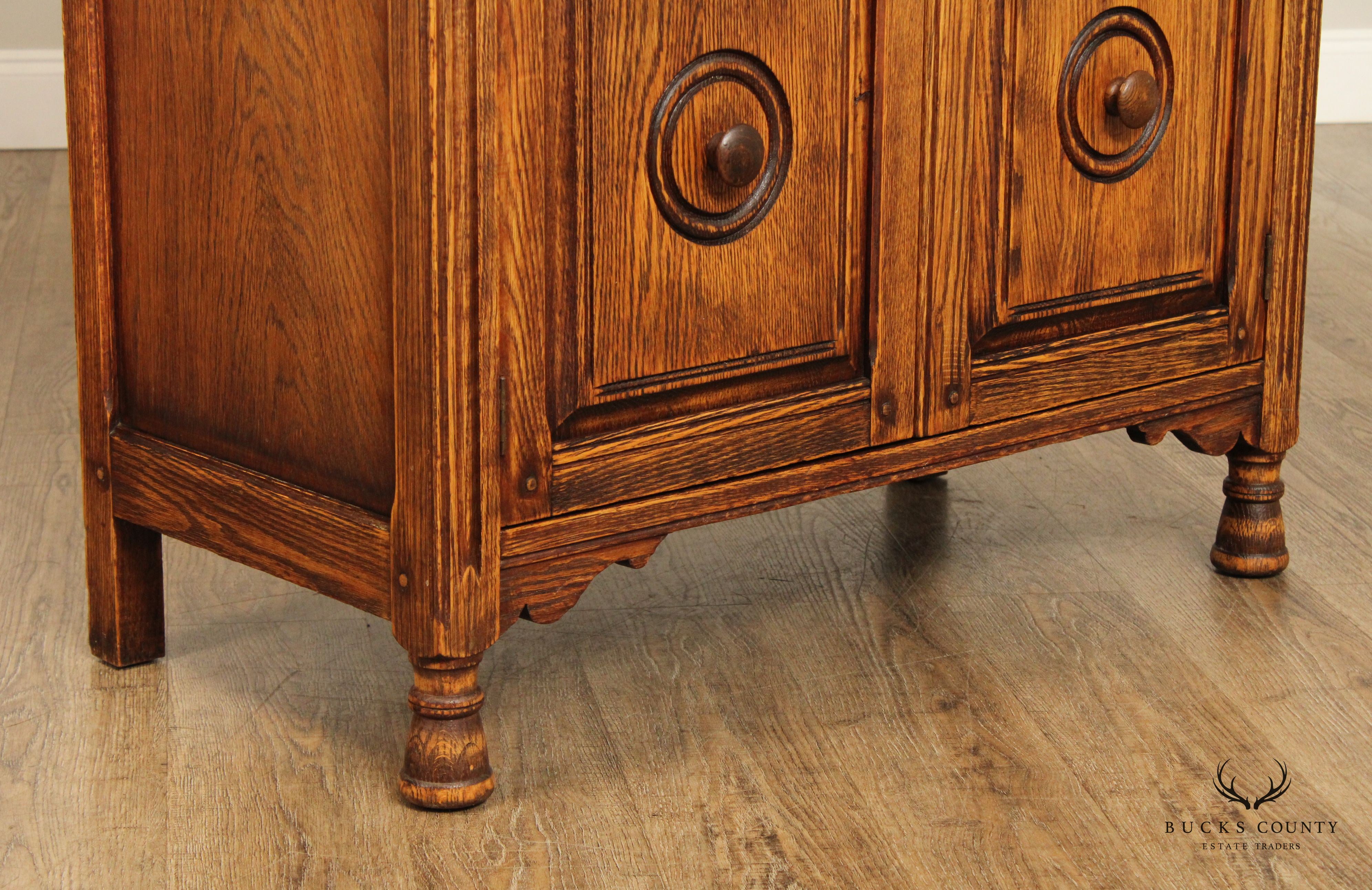 Jamestown Lounge Co. Feudal Oak Storage Cupboard Hutch