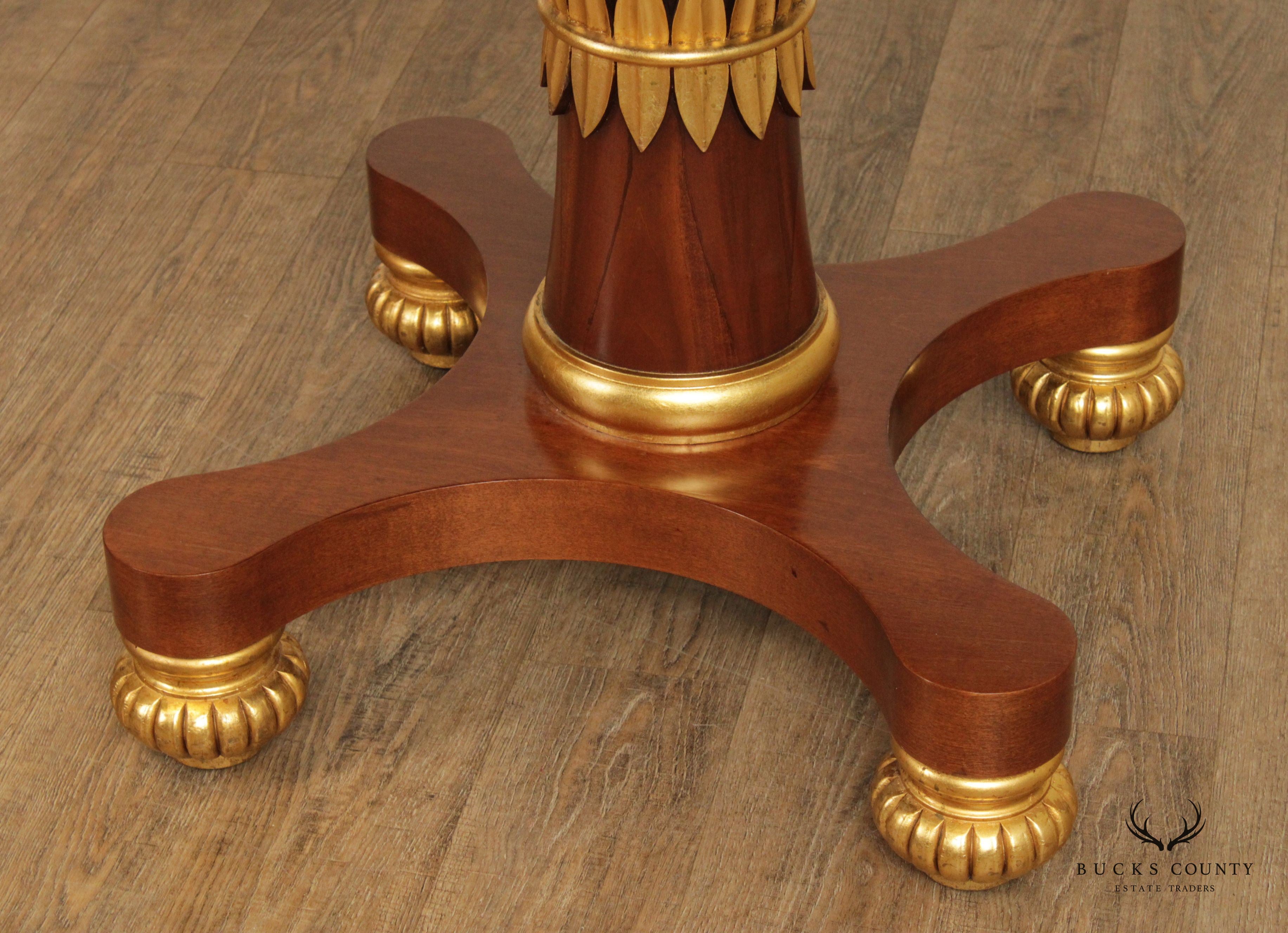Regency Neoclassical Style Round Granite Top Center Table