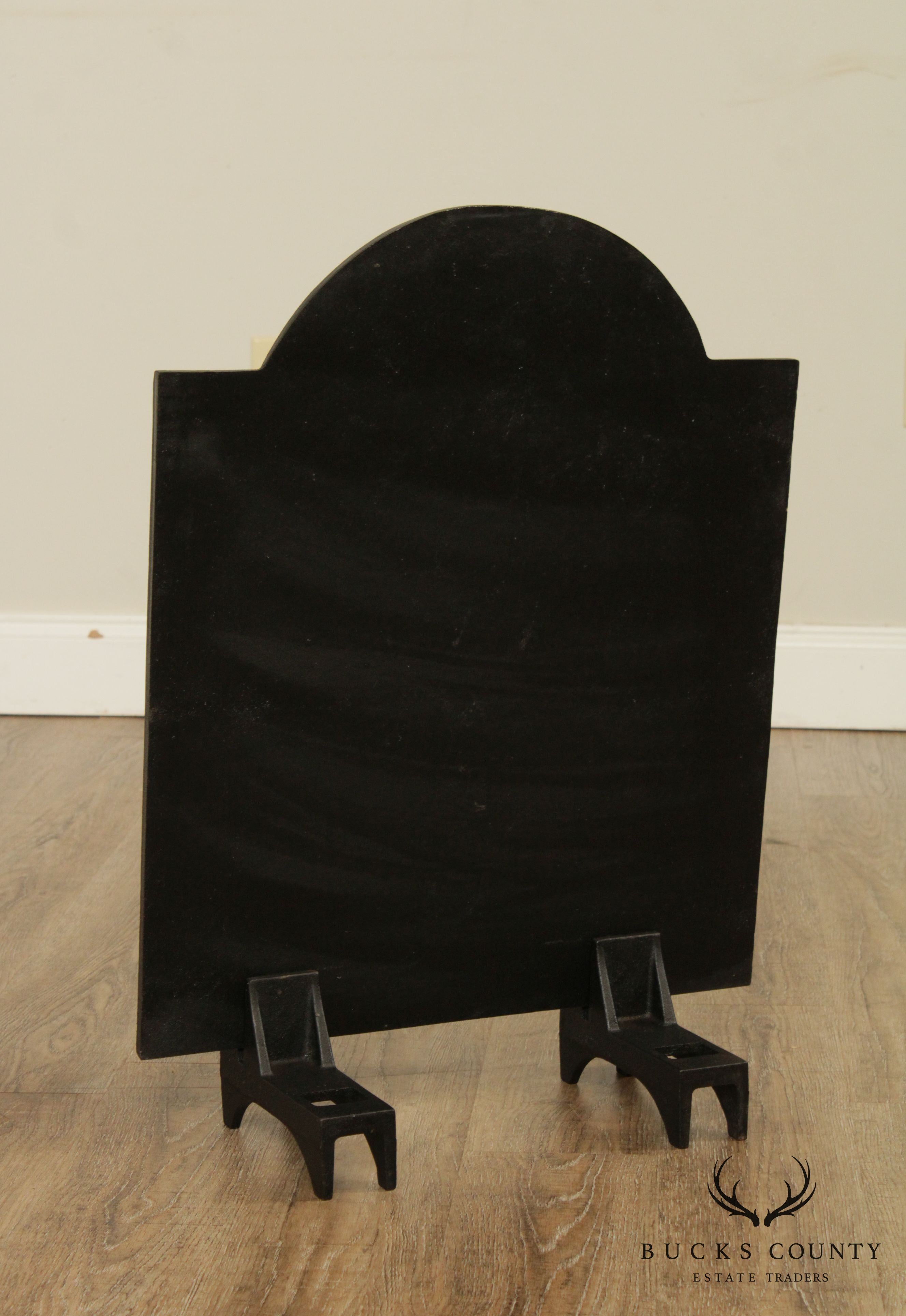 Antique Victorian Era Cast Iron Fireplace Plate