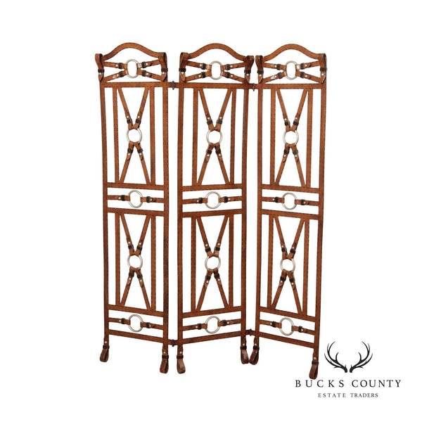 Steampunk Style Steel and Leather Room Divider