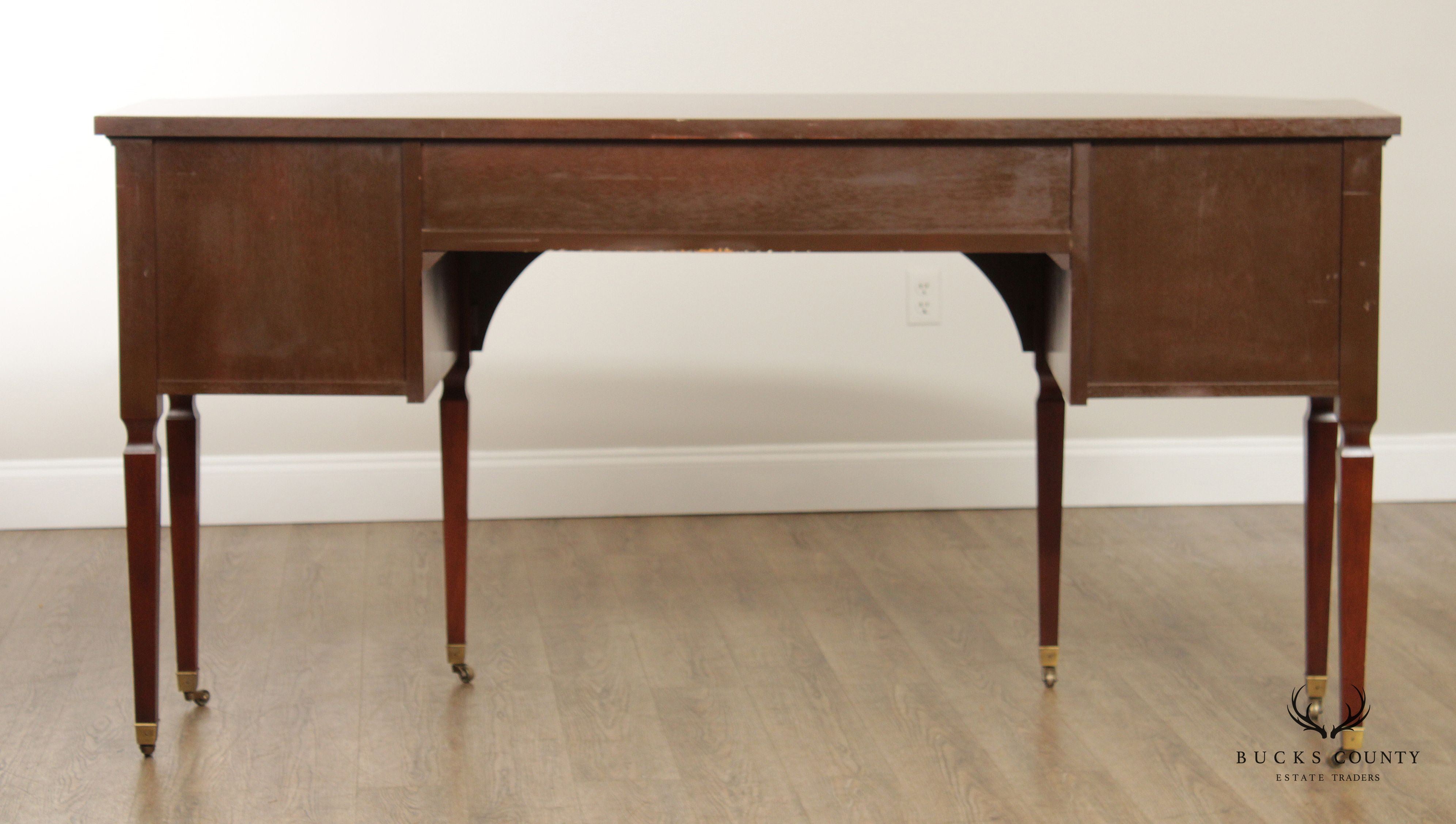 Baker Stately Homes Sheraton Style Mahogany and Satinwood Inlaid Sideboard
