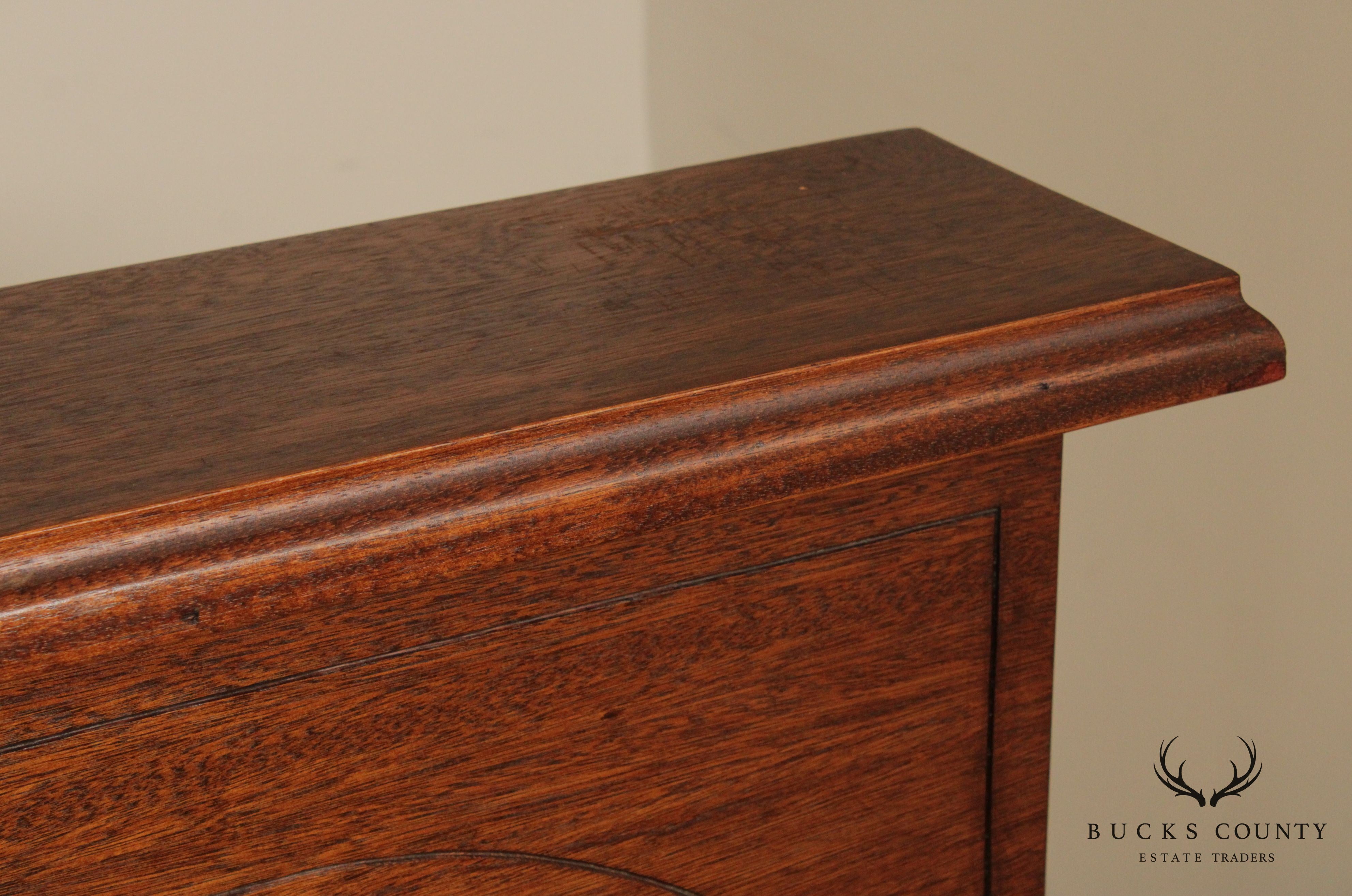 Custom Quality Mahogany Shell-Carved Fireplace Mantel