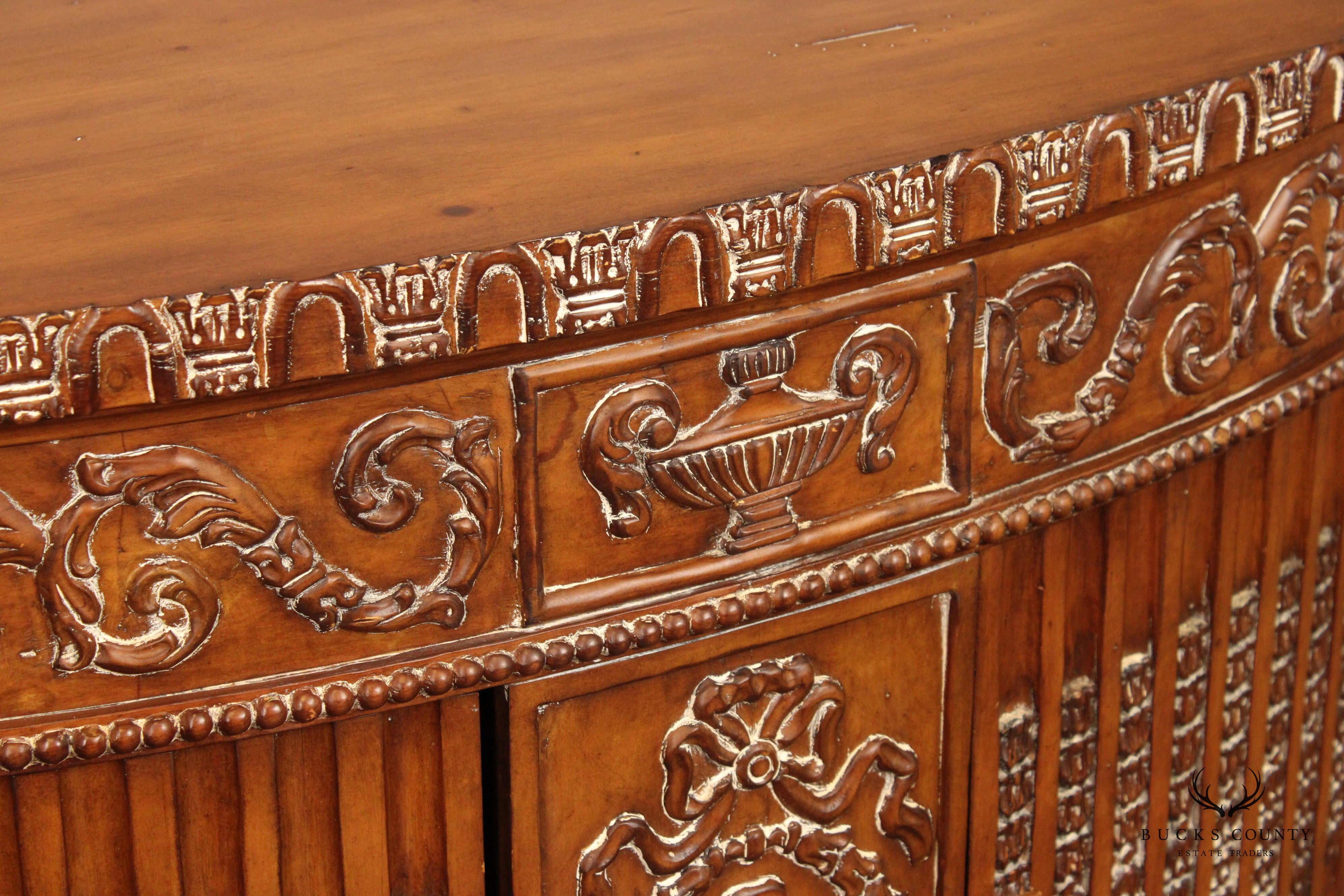 Adam Style Demilune Console Cabinet