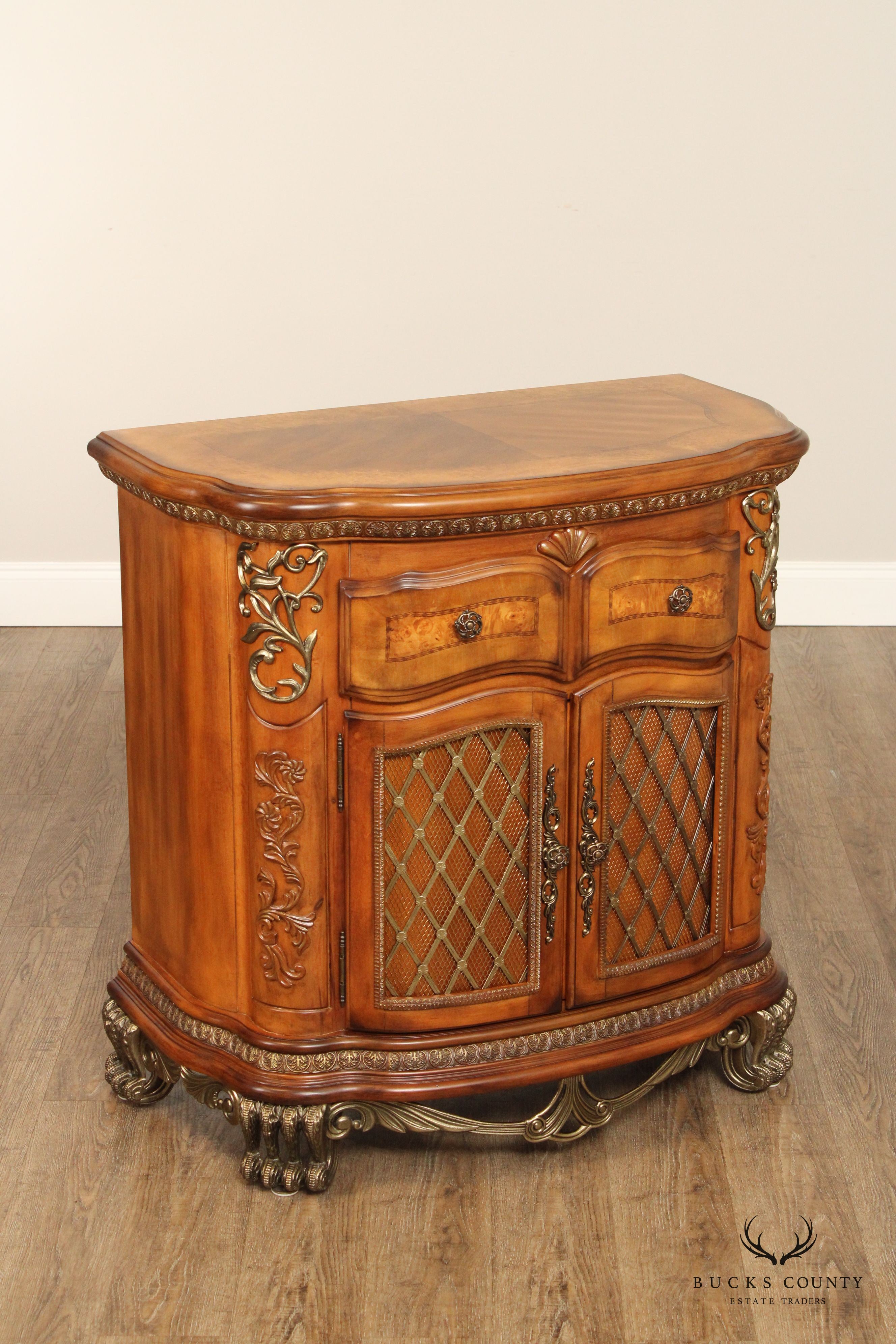 Michael Amini Venetian Collection Pair of Walnut Nightstands