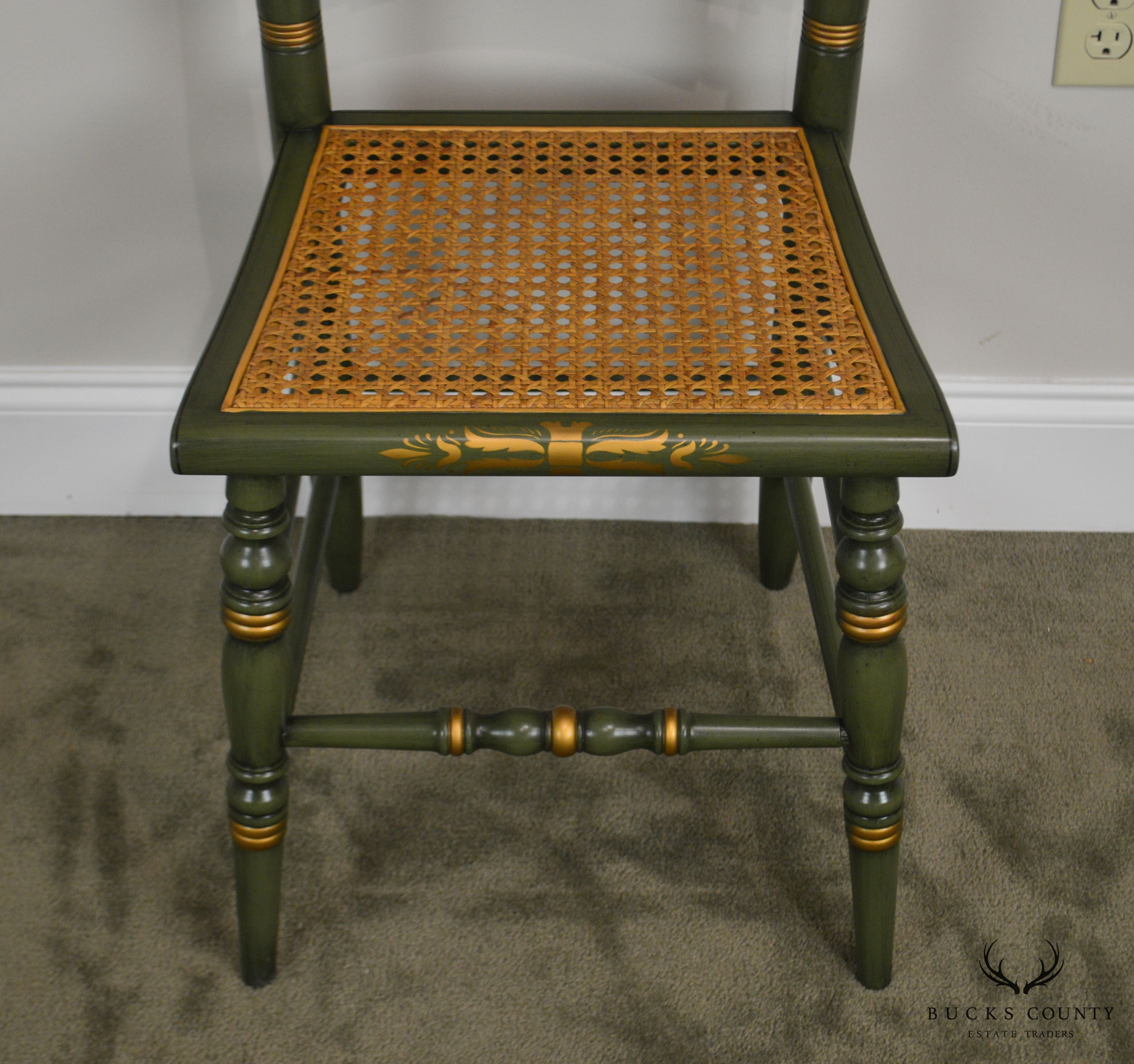 Hitchcock The Adams Old House Limited Edition Hand Painted Pair Side Chairs (C)
