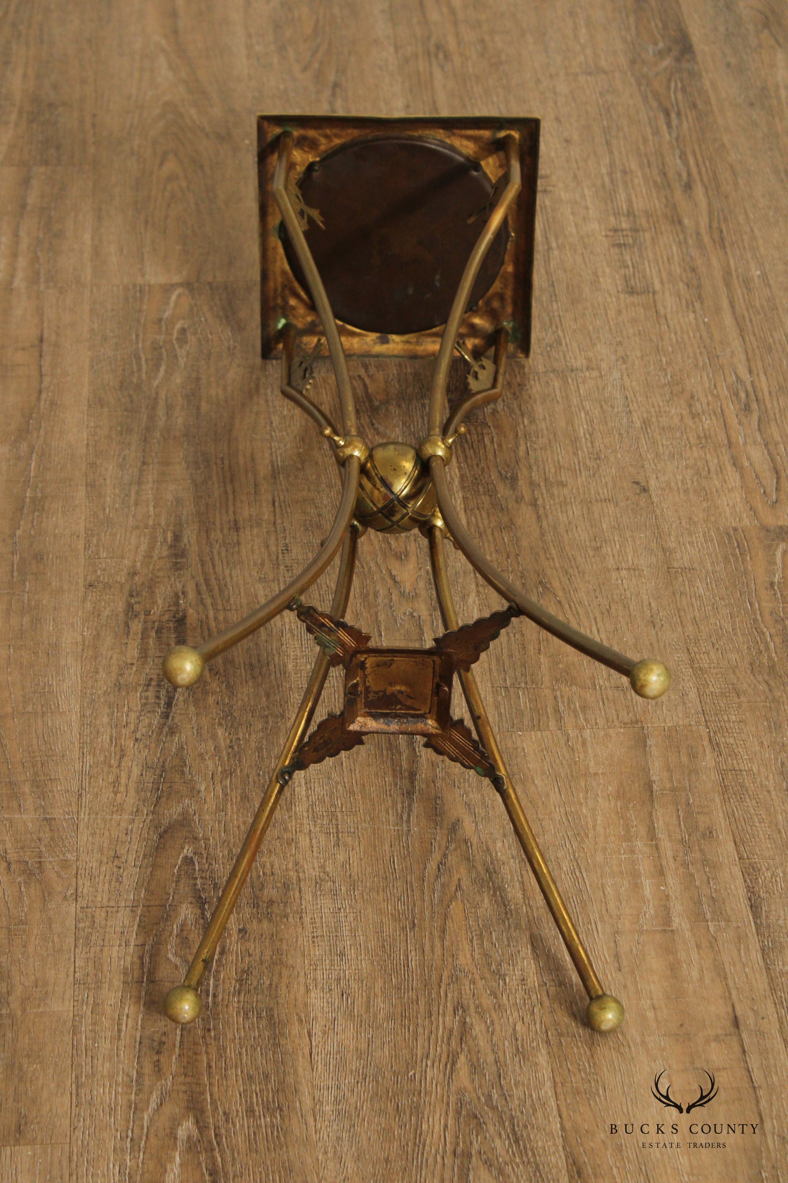 Antique Victorian Brass Pedestal Plant Stand