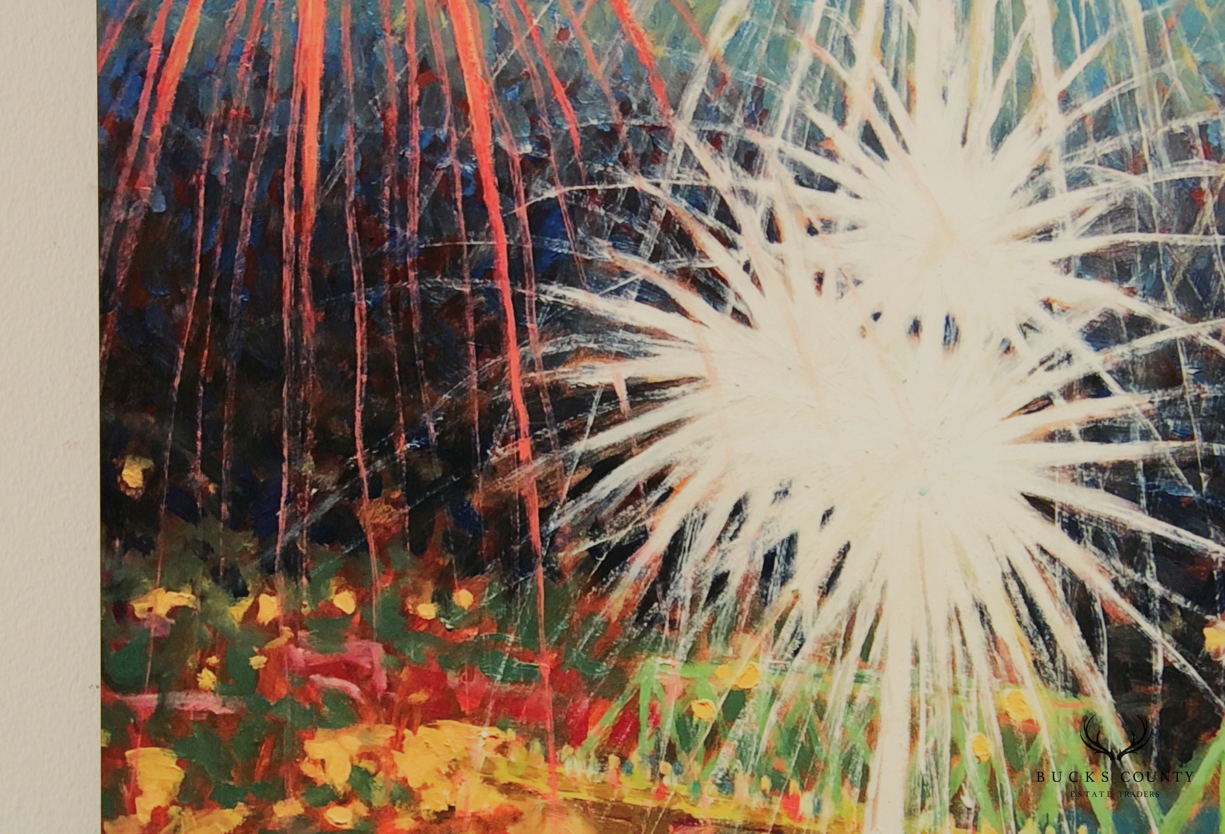 Gordon Hass 'Friday Night Fireworks' Original Oil Painting