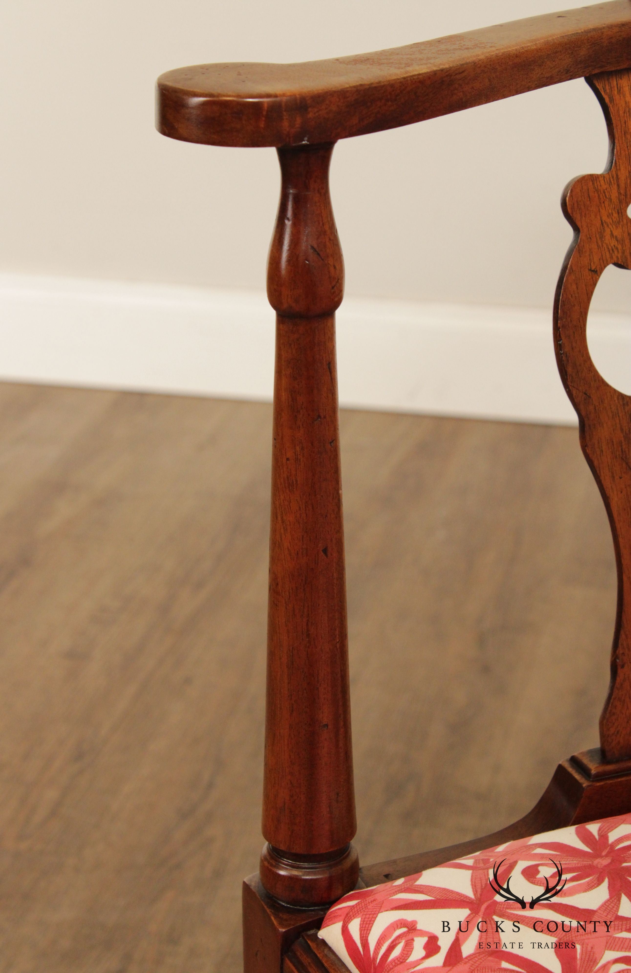 Chippendale Style Vintage Mahogany Corner Chair