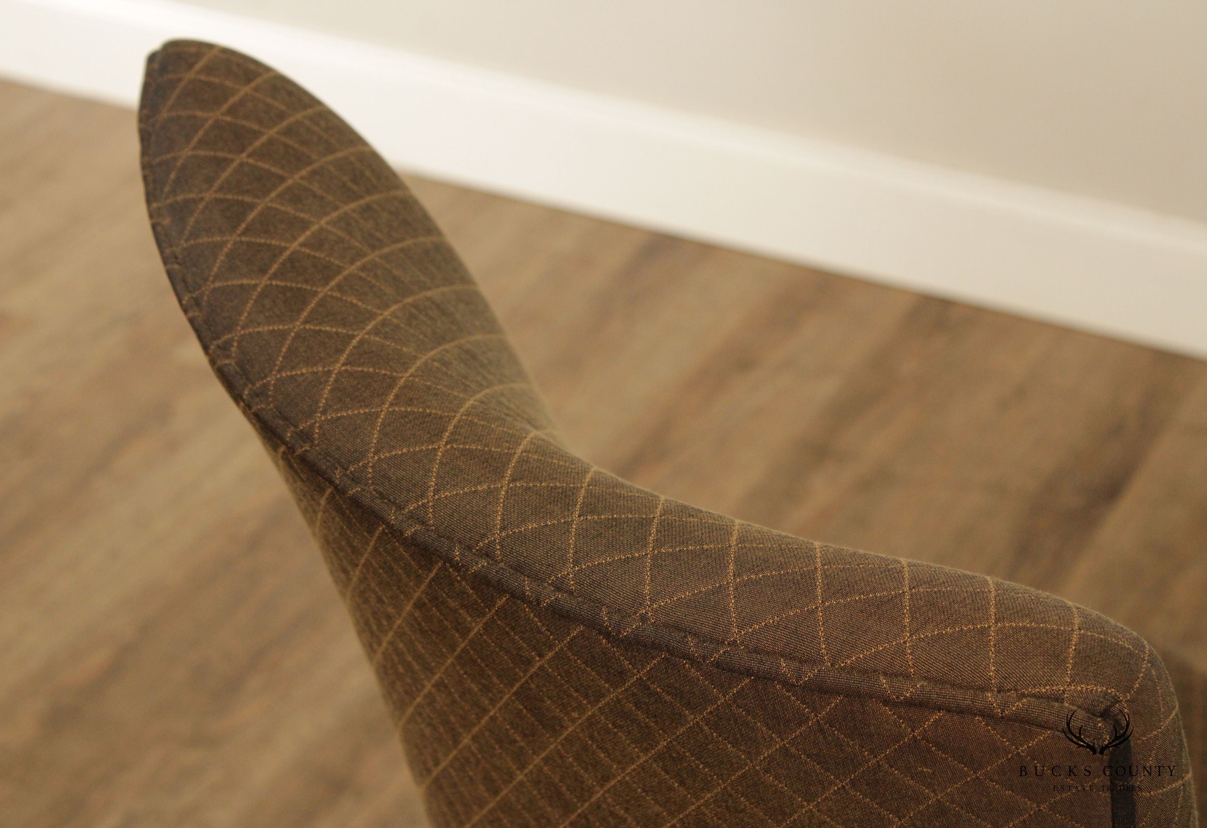 Contemporary Set of Eight Custom Upholstered Dining Chairs