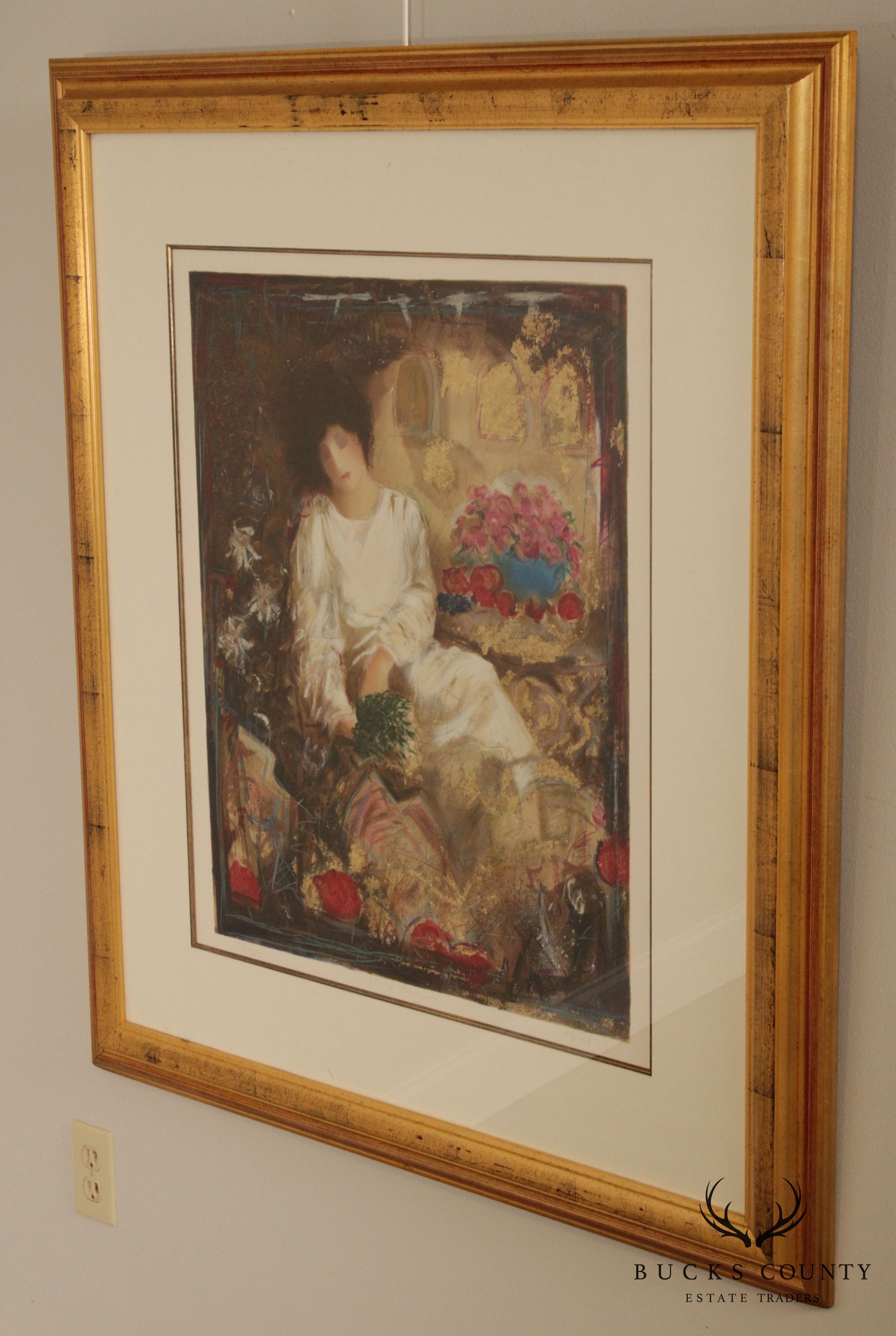 Janet Treby "Wild Thyme" Custom Framed Serigraph