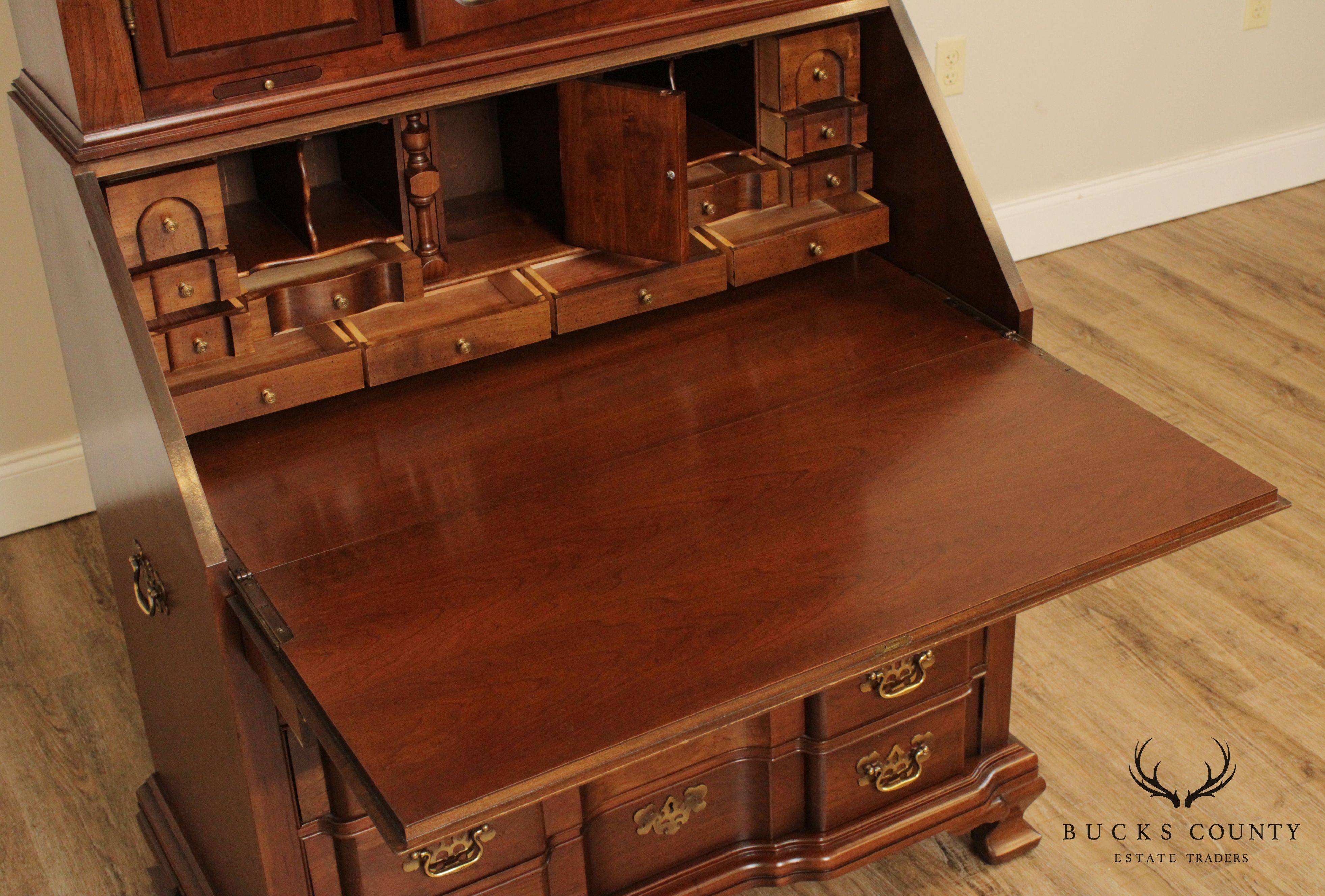 Maddox Chippendale Style Block Front Cherry Secretary Desk