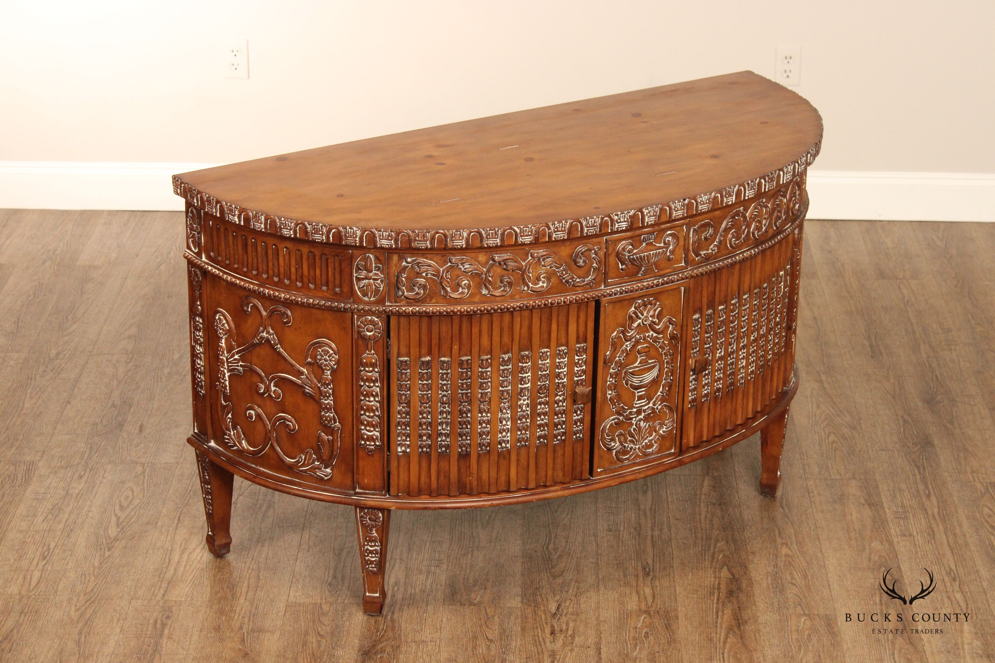 Adam Style Demilune Console Cabinet