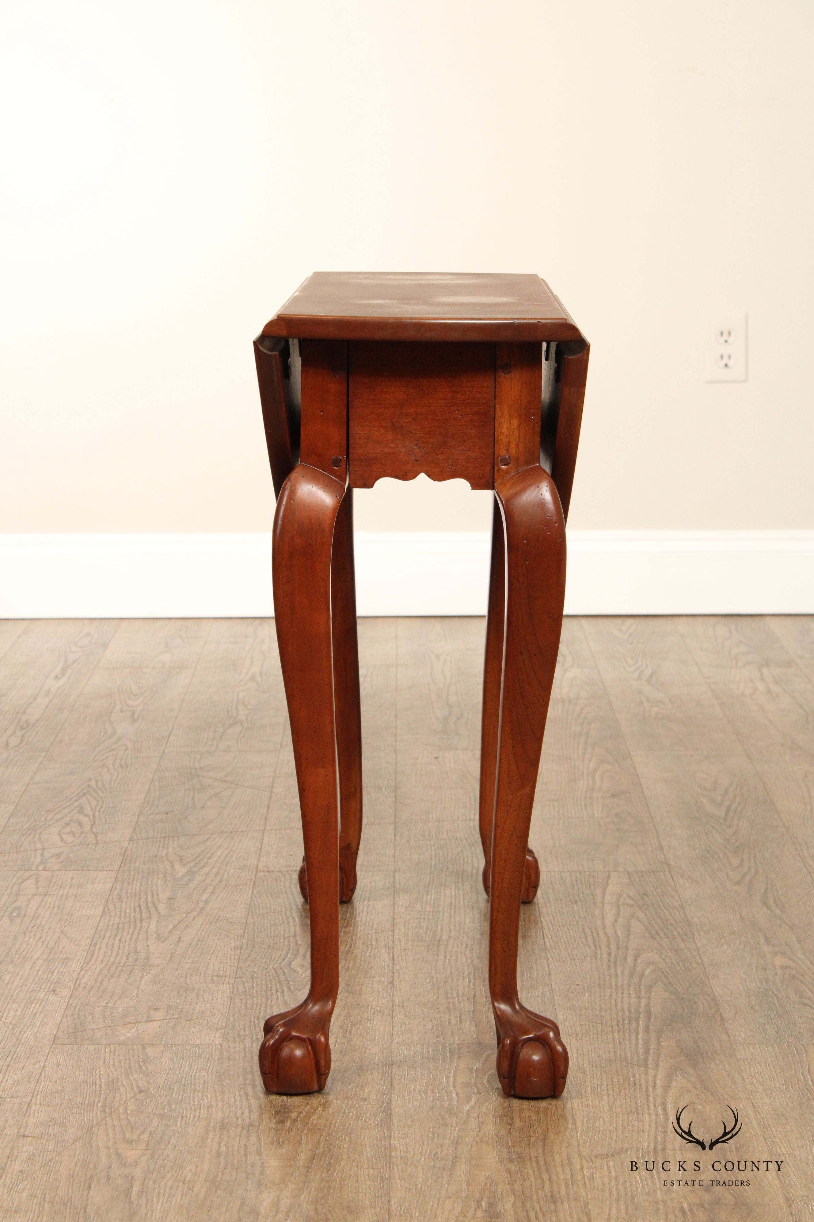 Chippendale Style Ball And Claw Drop Leaf Crescent Table