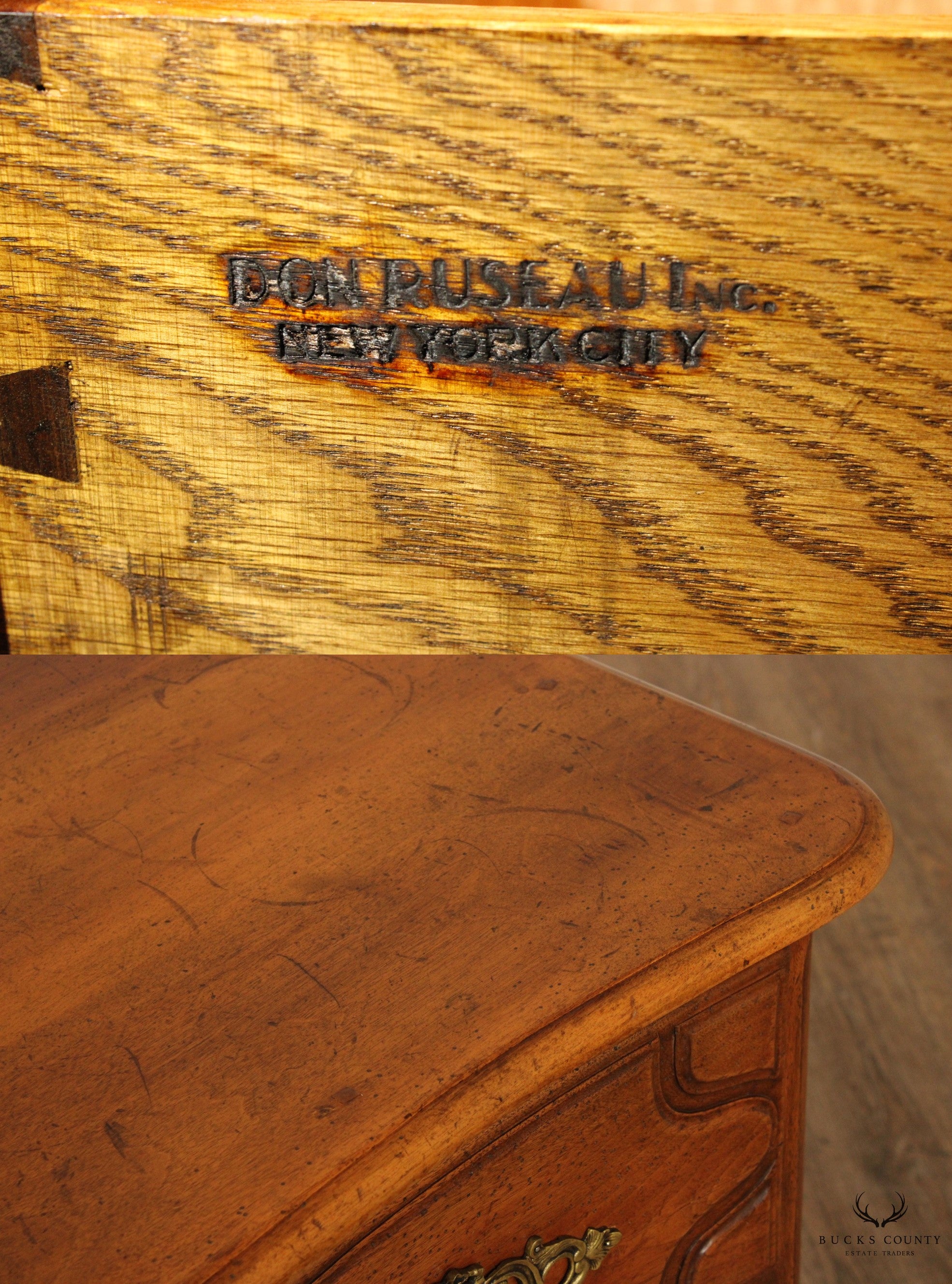 Don Ruseau Custom French Style Pair of Walnut Chests of Drawers