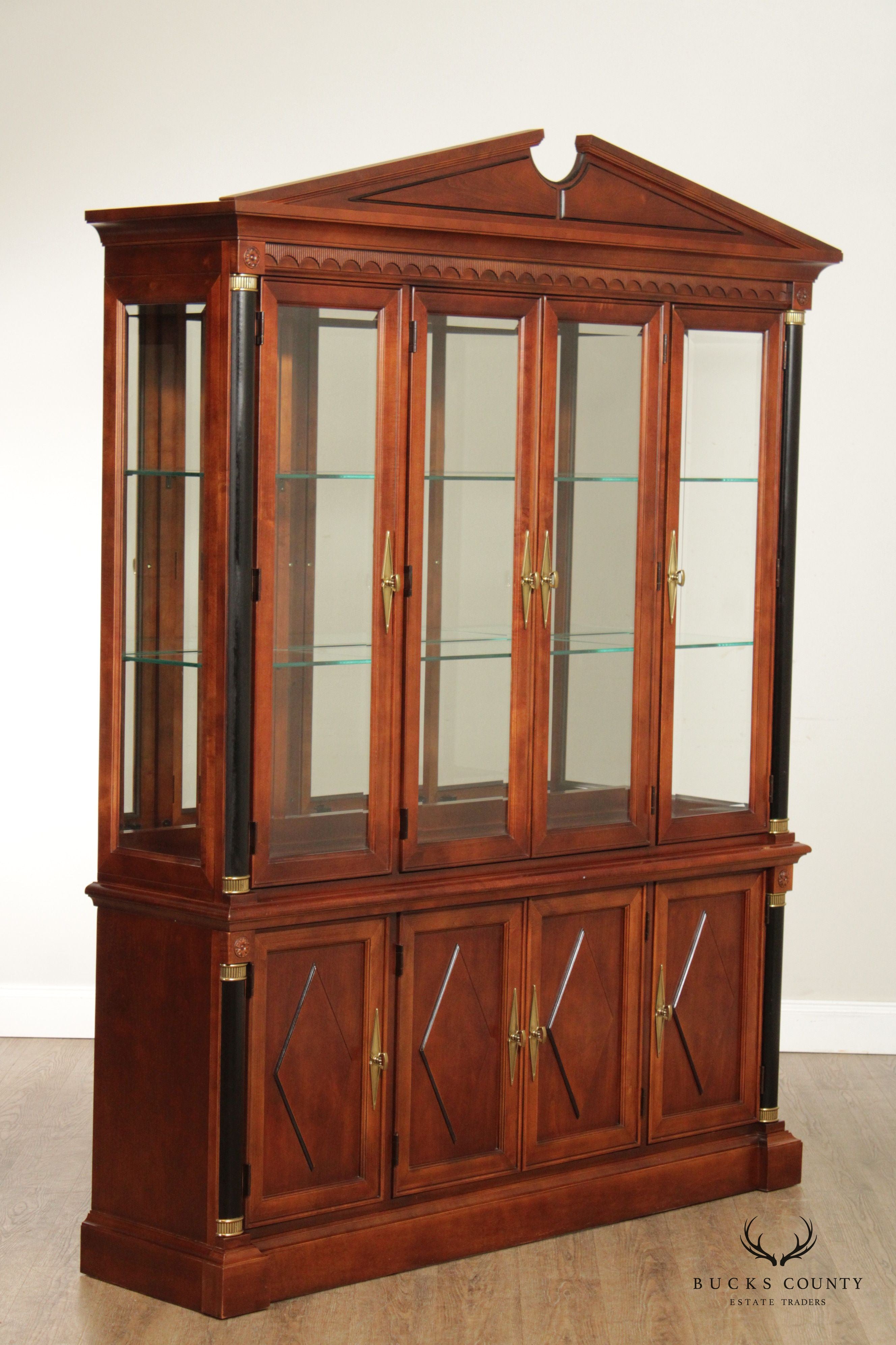 Stanley Furniture Neoclassical Style Cherry China Display Cabinet