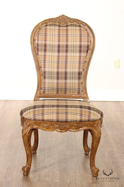 French Louis XV Style Set Six Plaid Upholstered Dining Chairs – Bucks  County Estate Traders