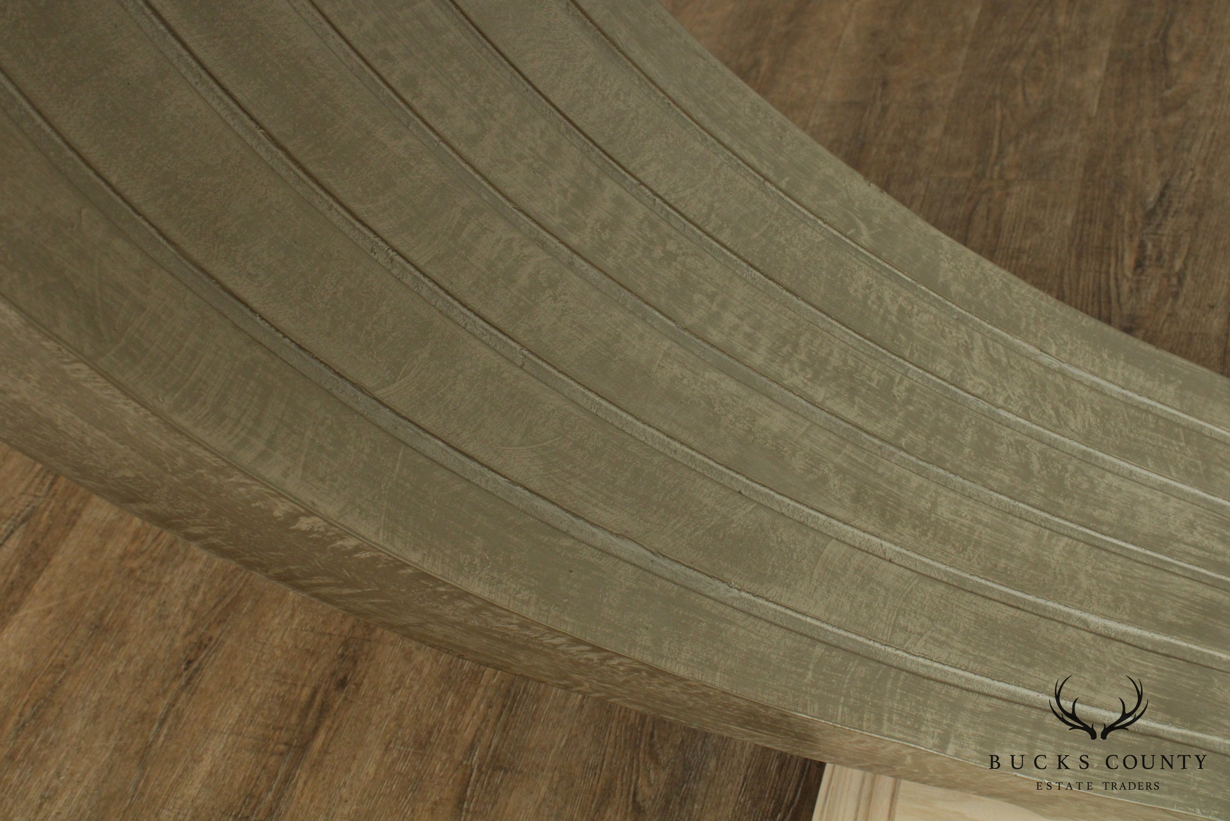 Large Postmodern Travertine Top Console Table