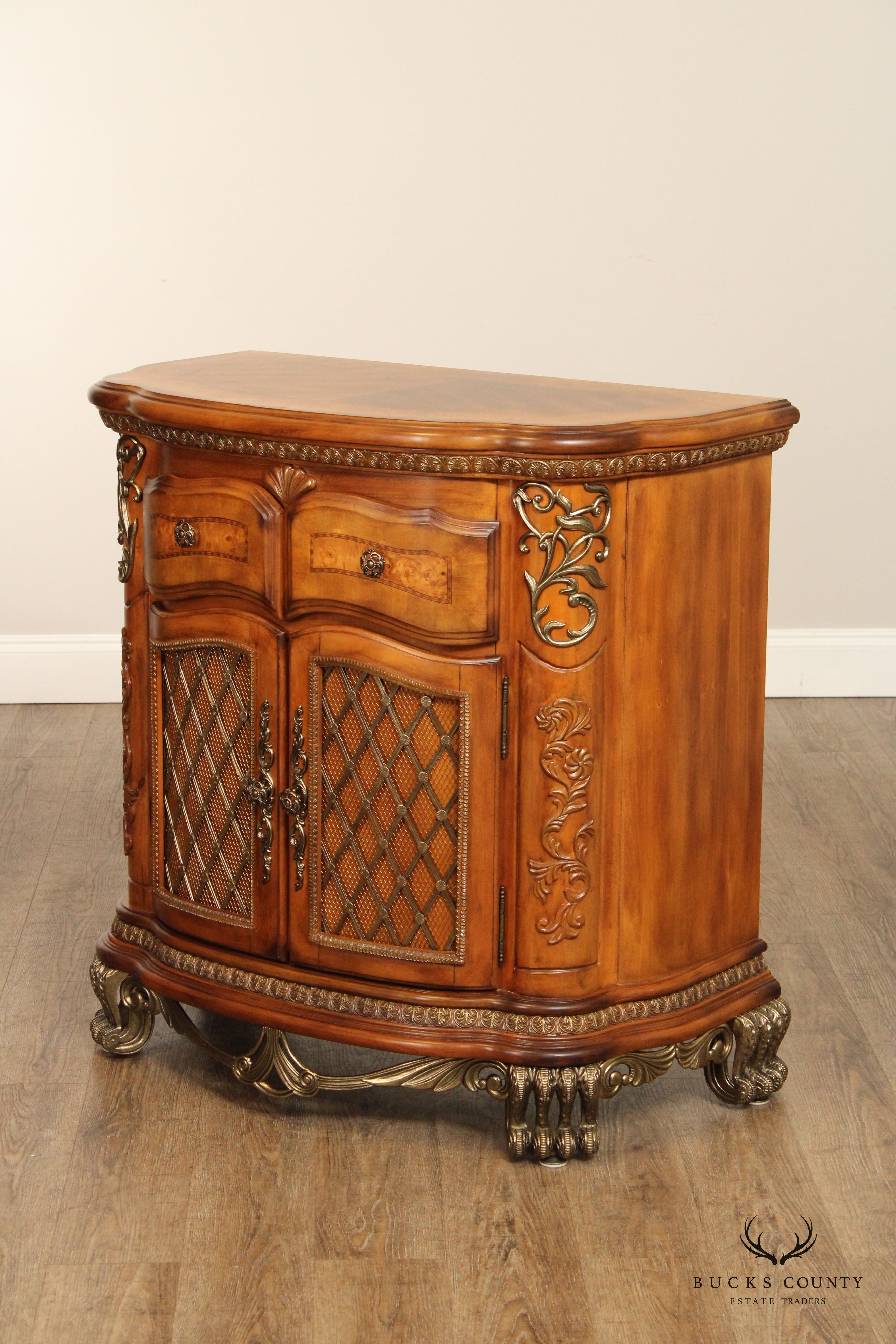 Michael Amini Venetian Collection Pair of Walnut Nightstands
