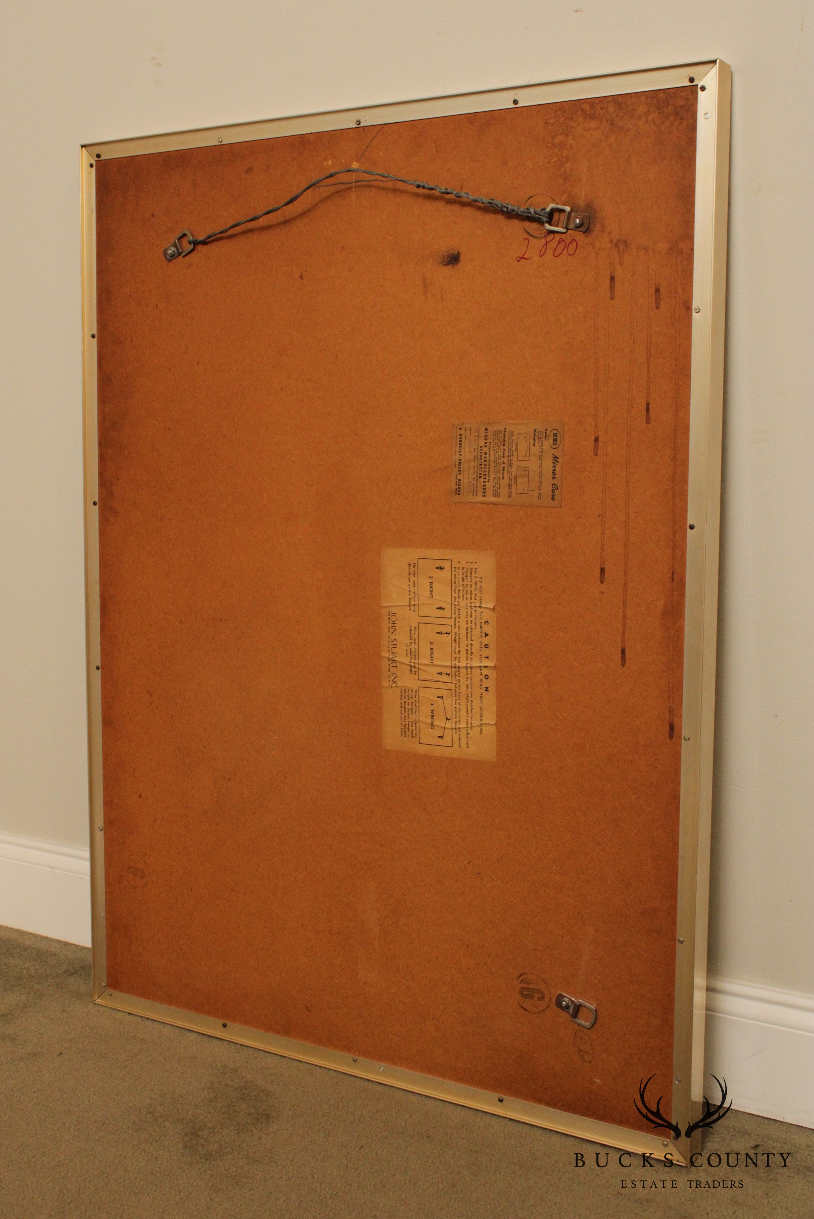 John Stuart Mid Century Modern Metal Frame Wall Mirror