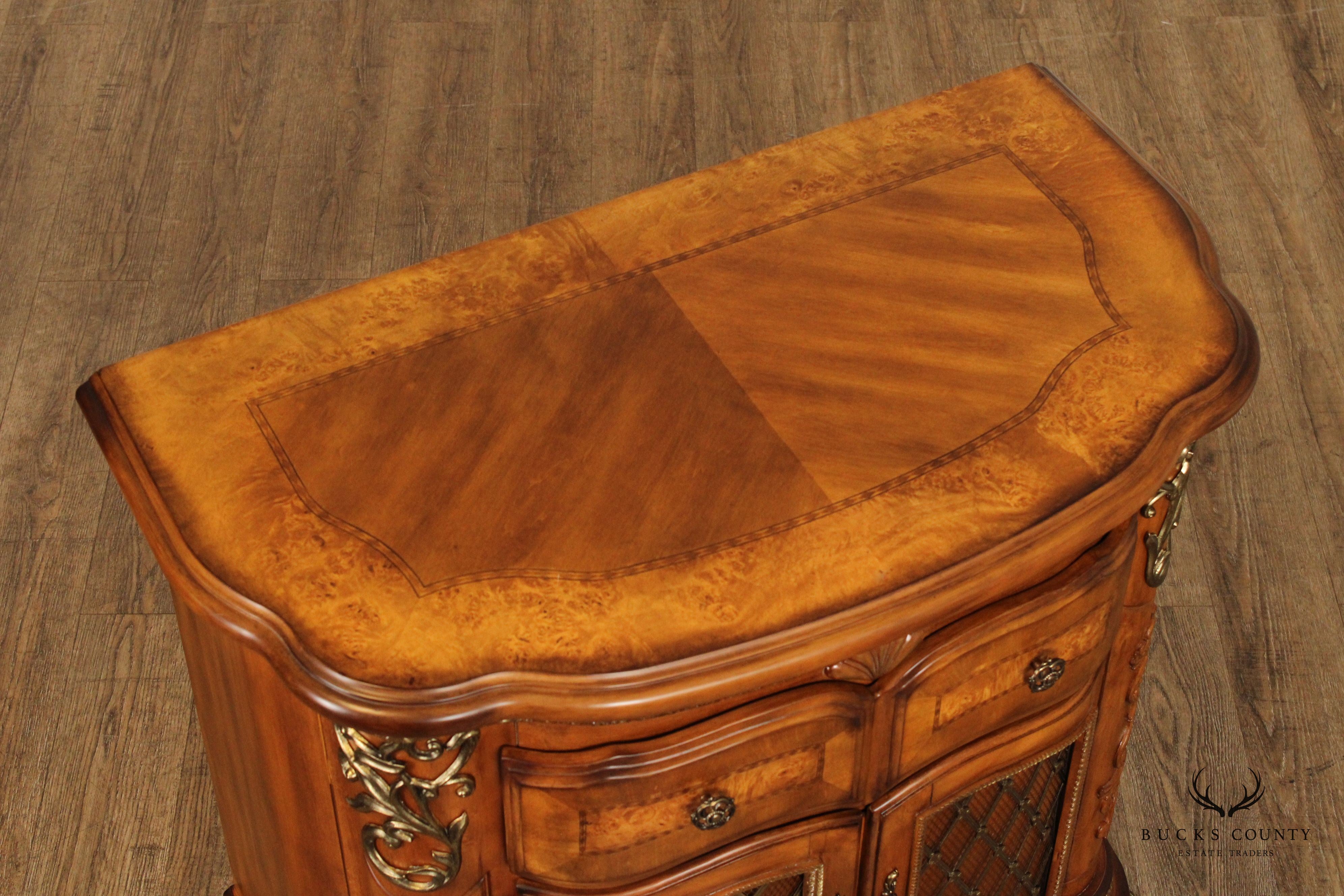 Michael Amini Venetian Collection Pair of Walnut Nightstands