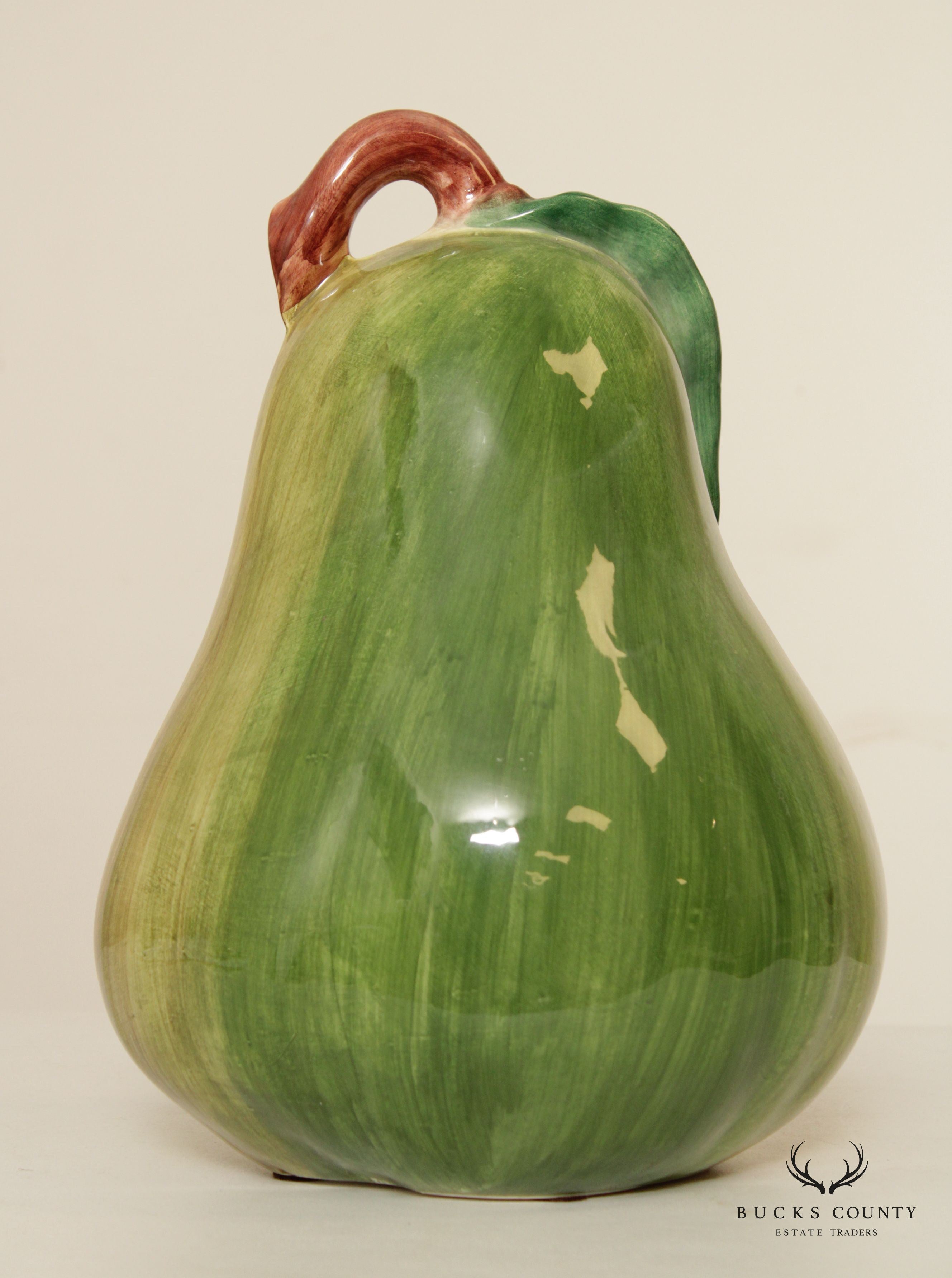 Vintage Italain Glazed Ceramic Decorative Pear