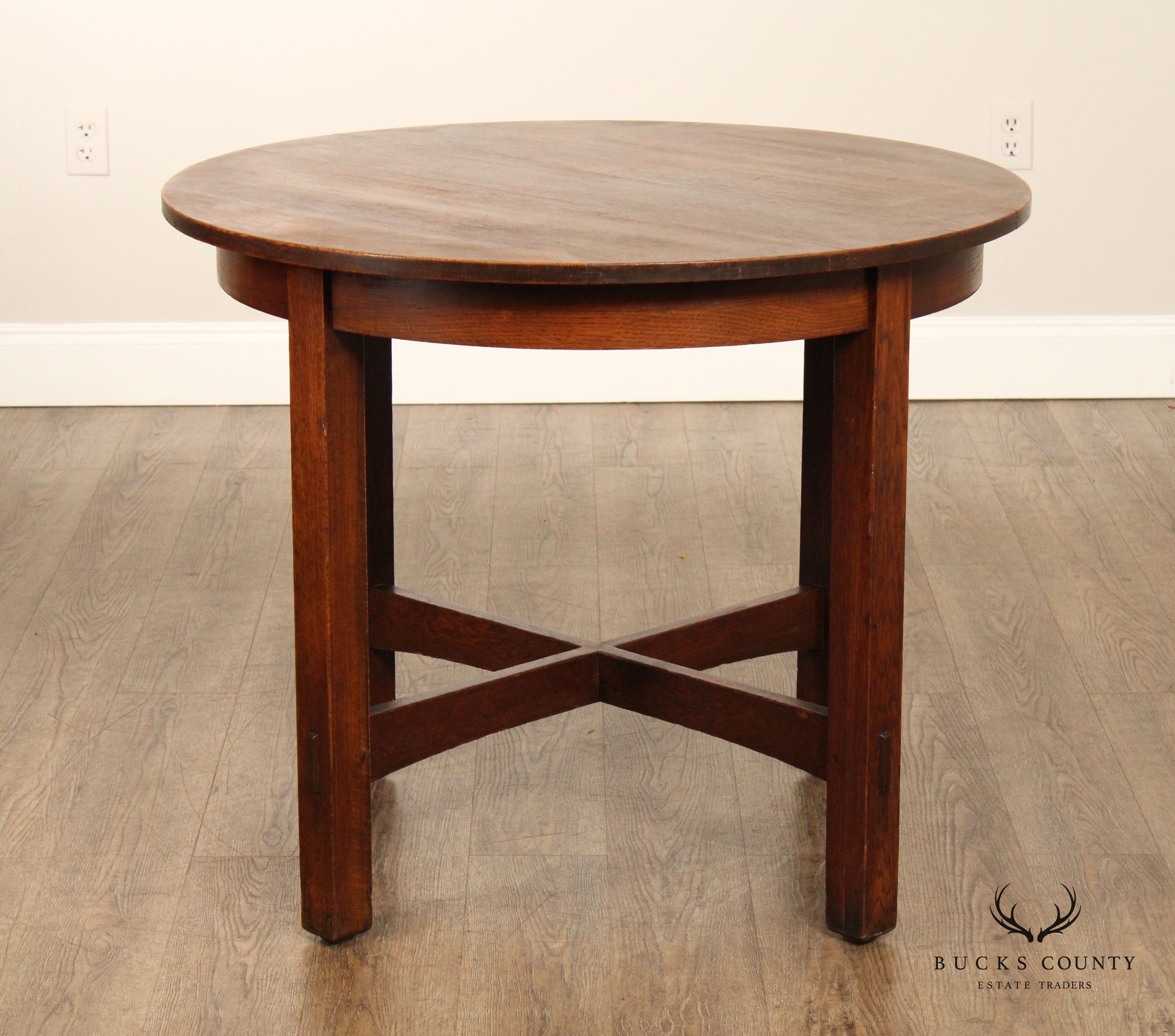L & J G Stickley Antique Mission Oak Lamp Table