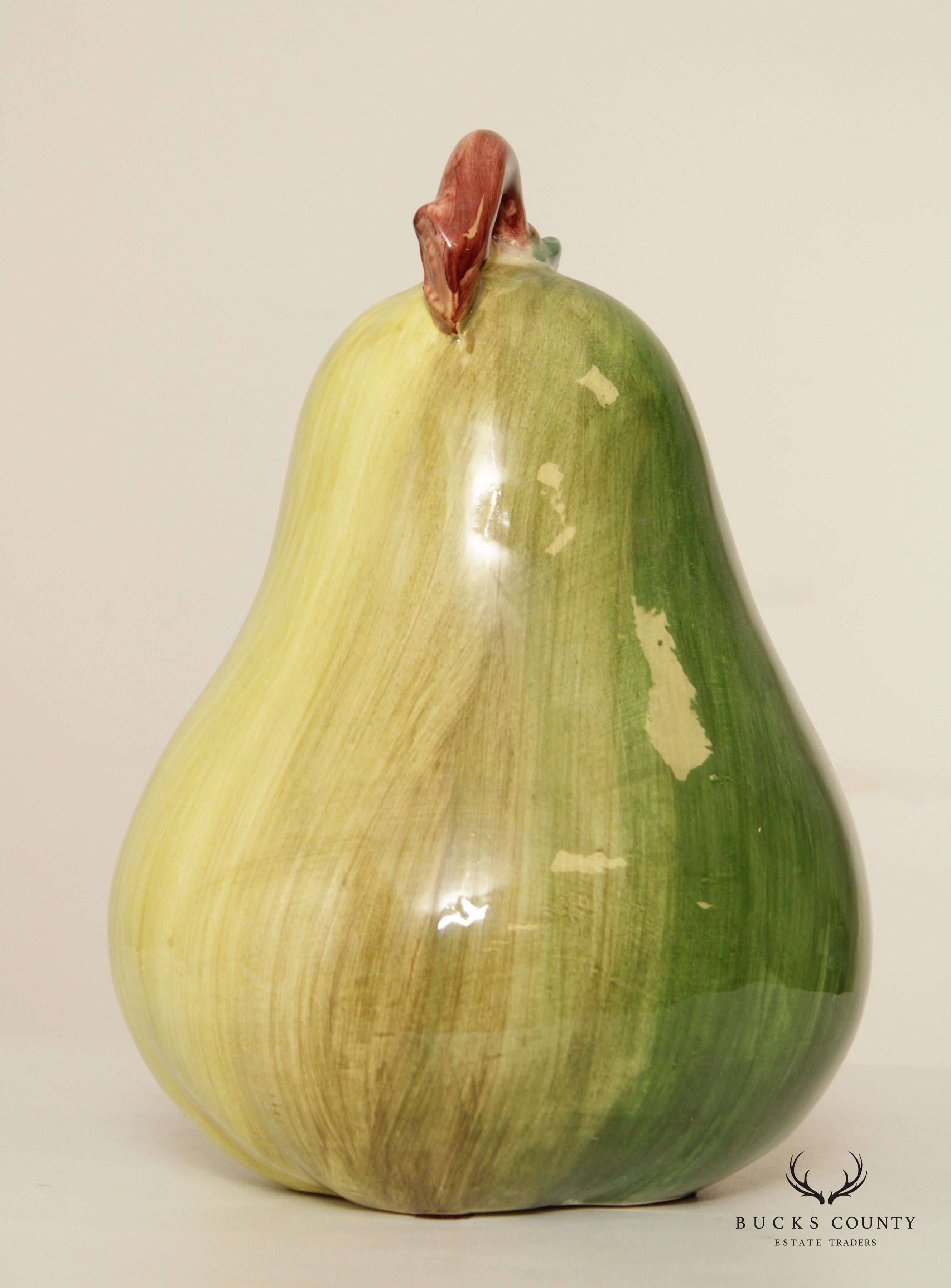 Vintage Italain Glazed Ceramic Decorative Pear