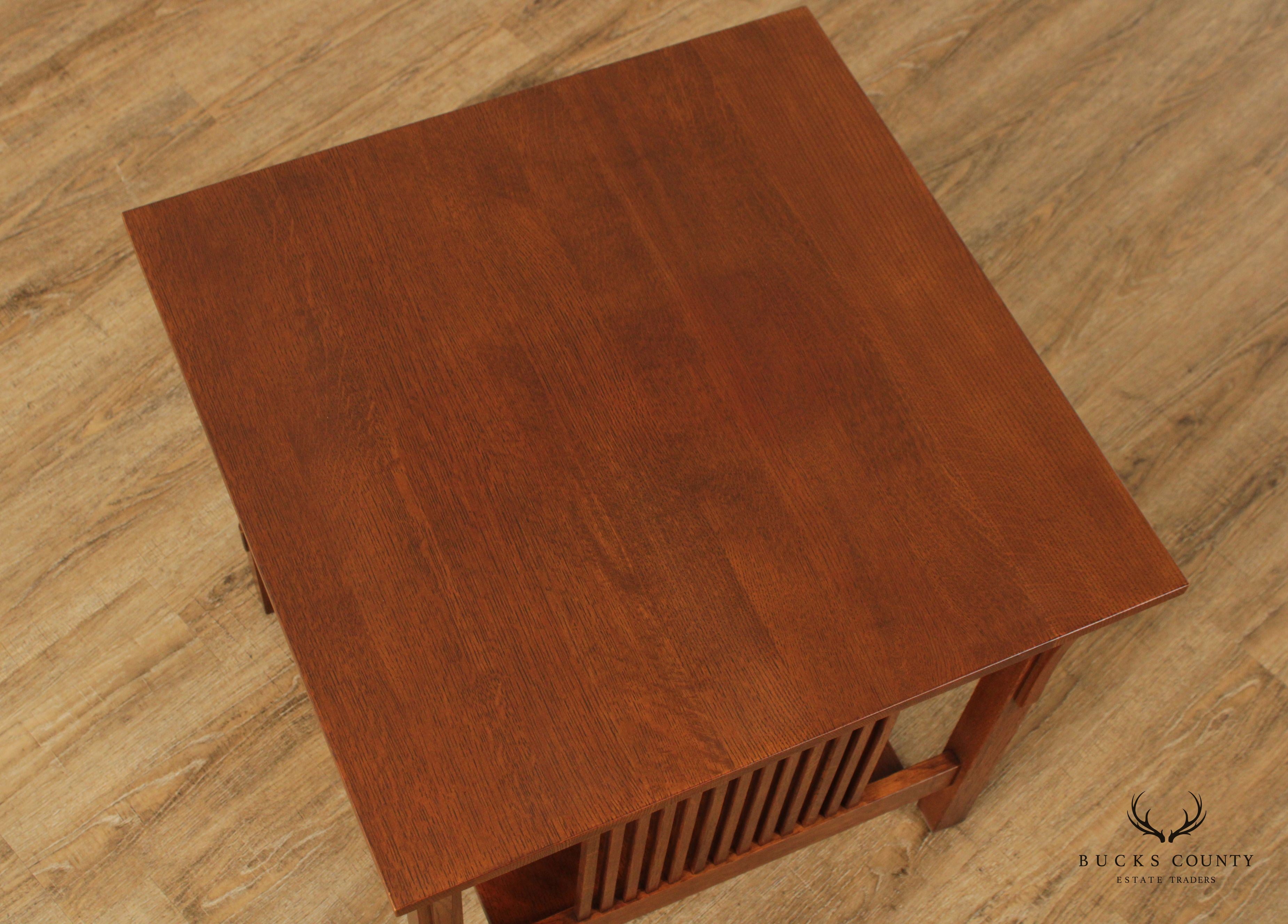 Stickley Mission Collection Oak Square Lamp Table