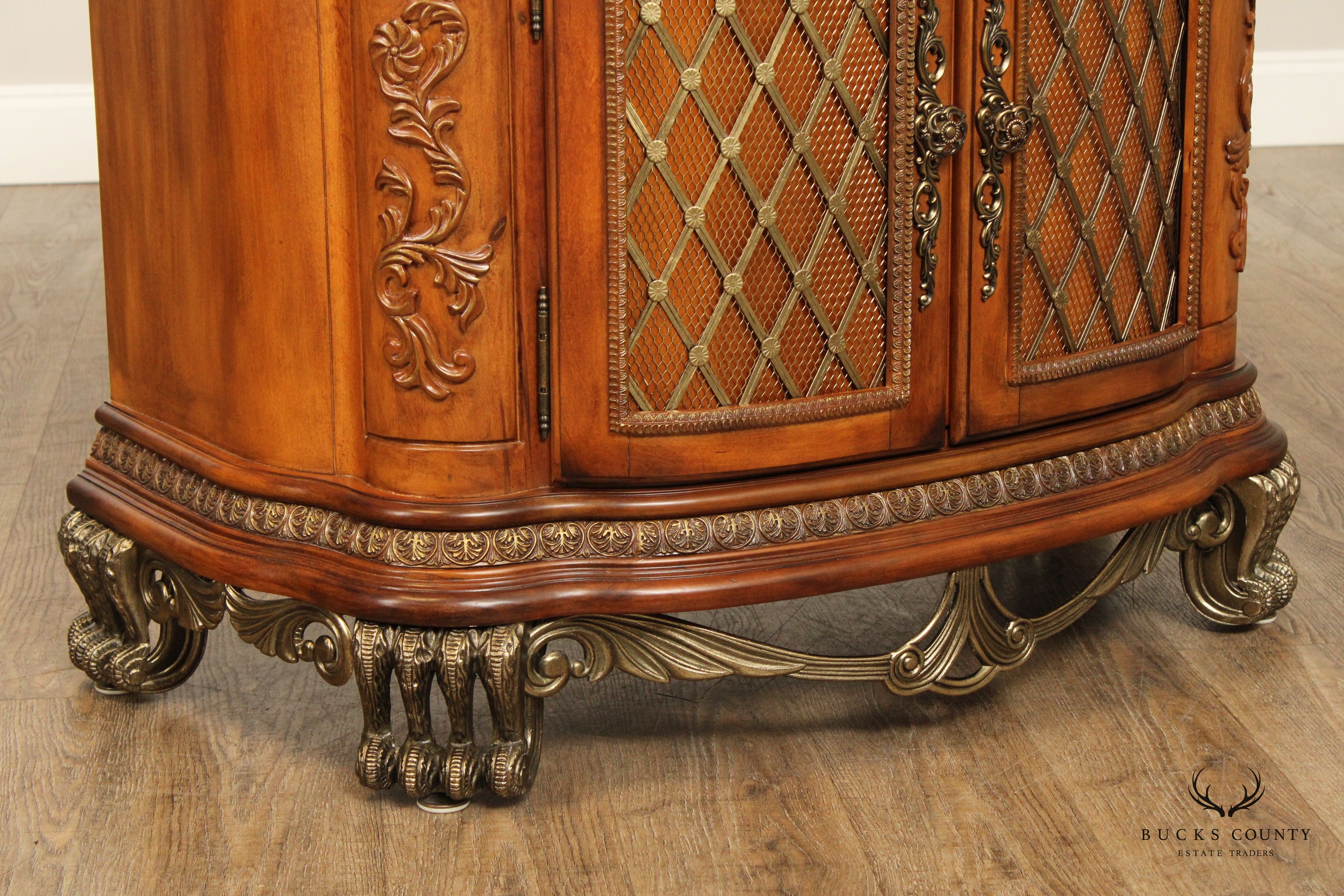 Michael Amini Venetian Collection Pair of Walnut Nightstands