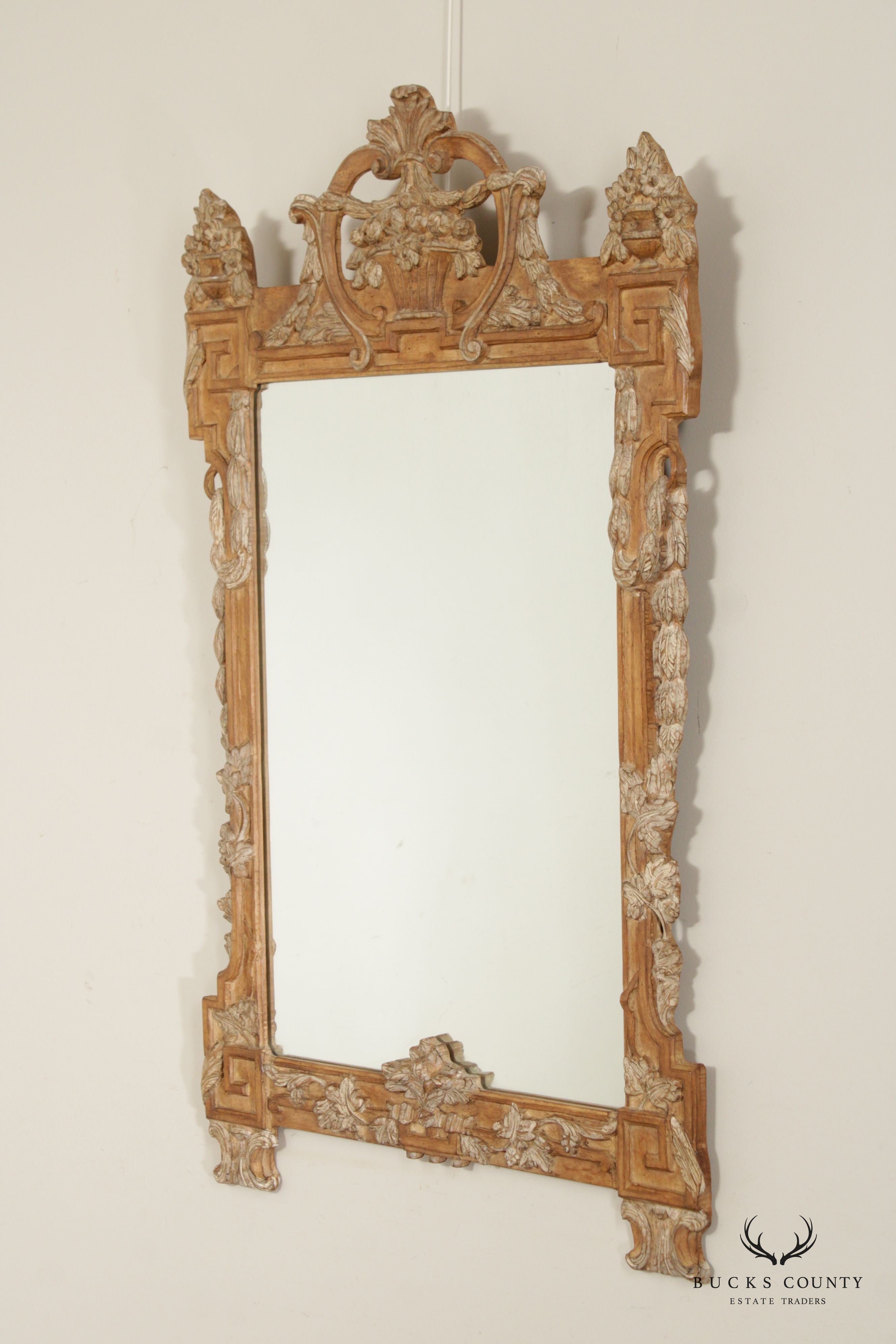 Louis XV Style Carved Wood Rectangular Wall Mirror