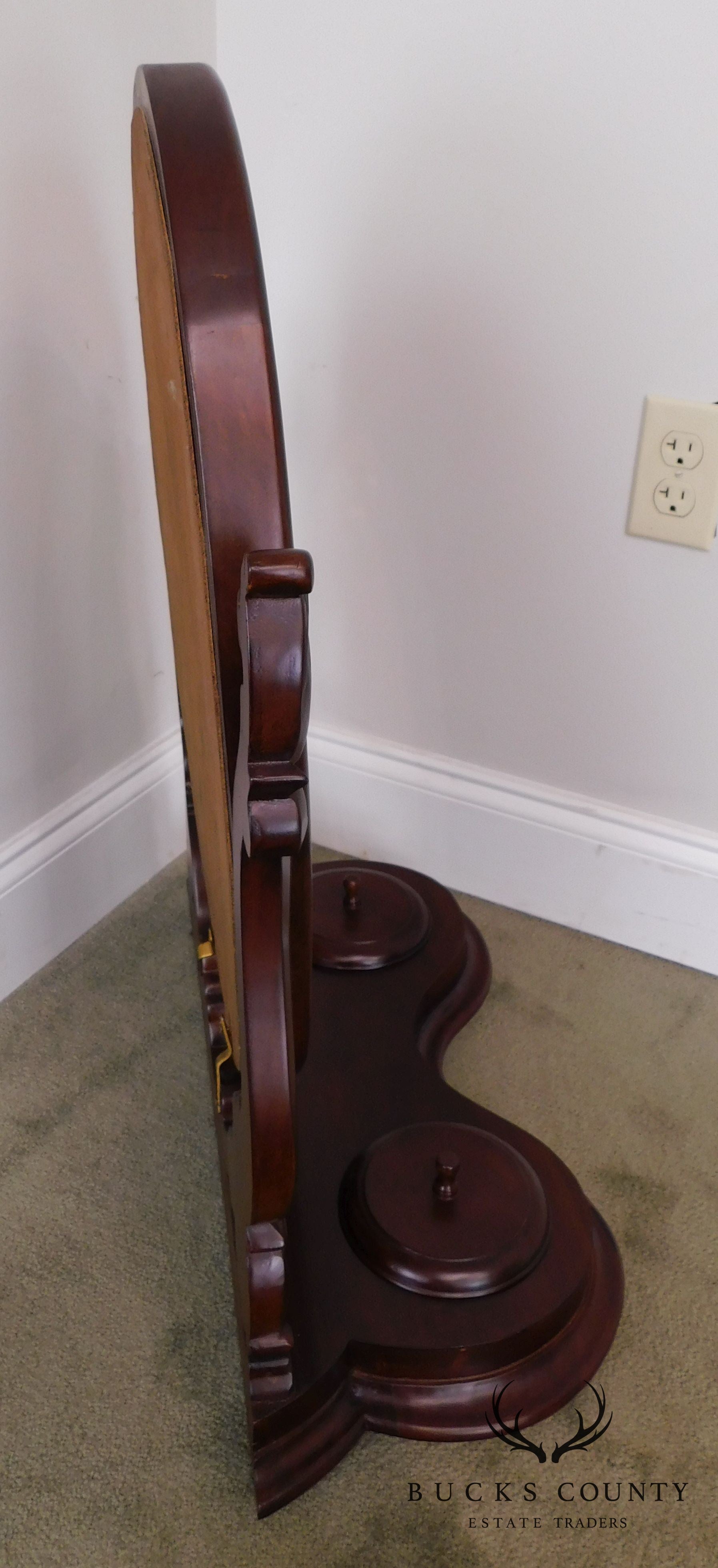 Victorian Style Solid Mahogany Shaving Mirror